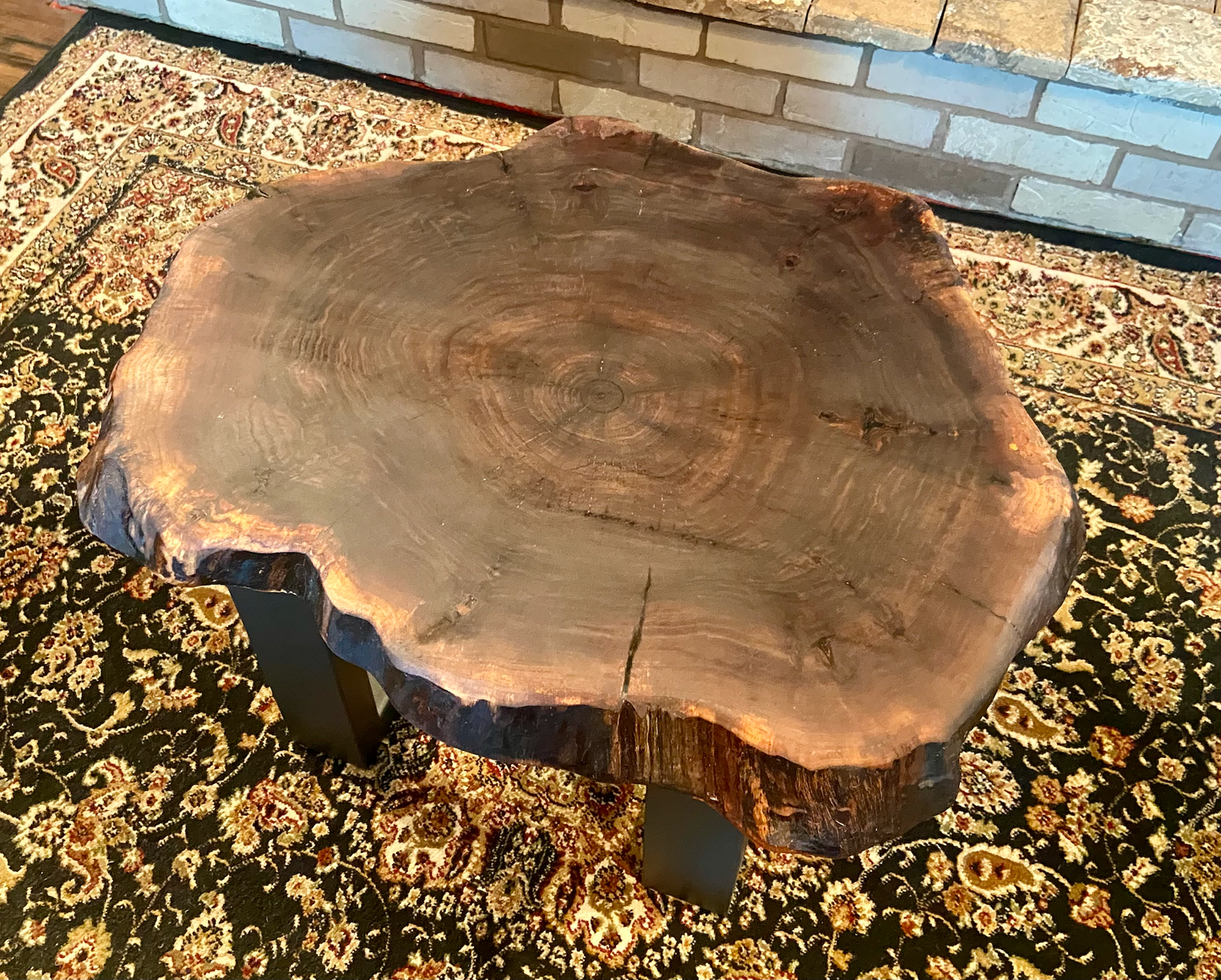 Petite Live Edge Walnut Round Coffee Table