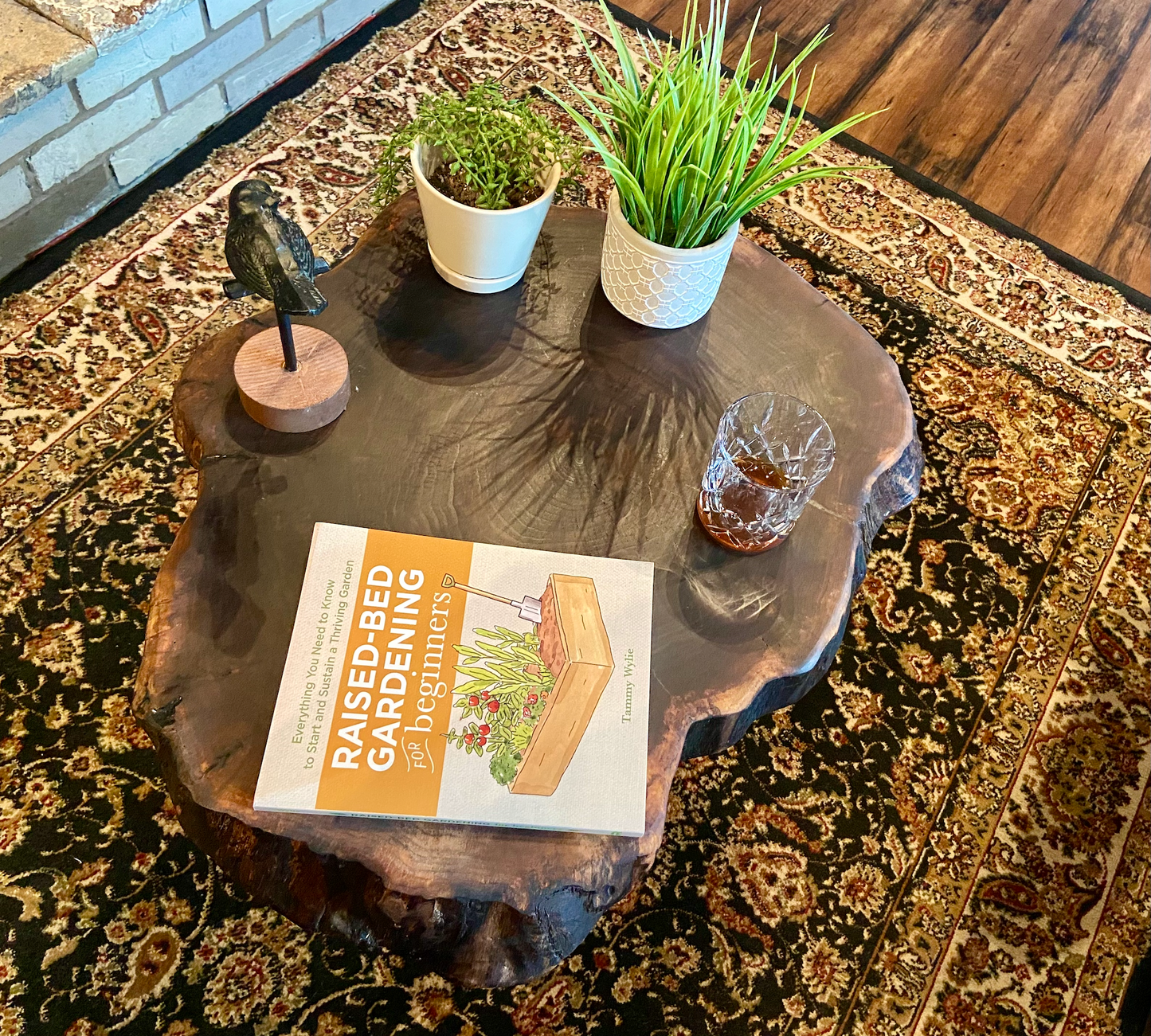 Petite Live Edge Walnut Round Coffee Table