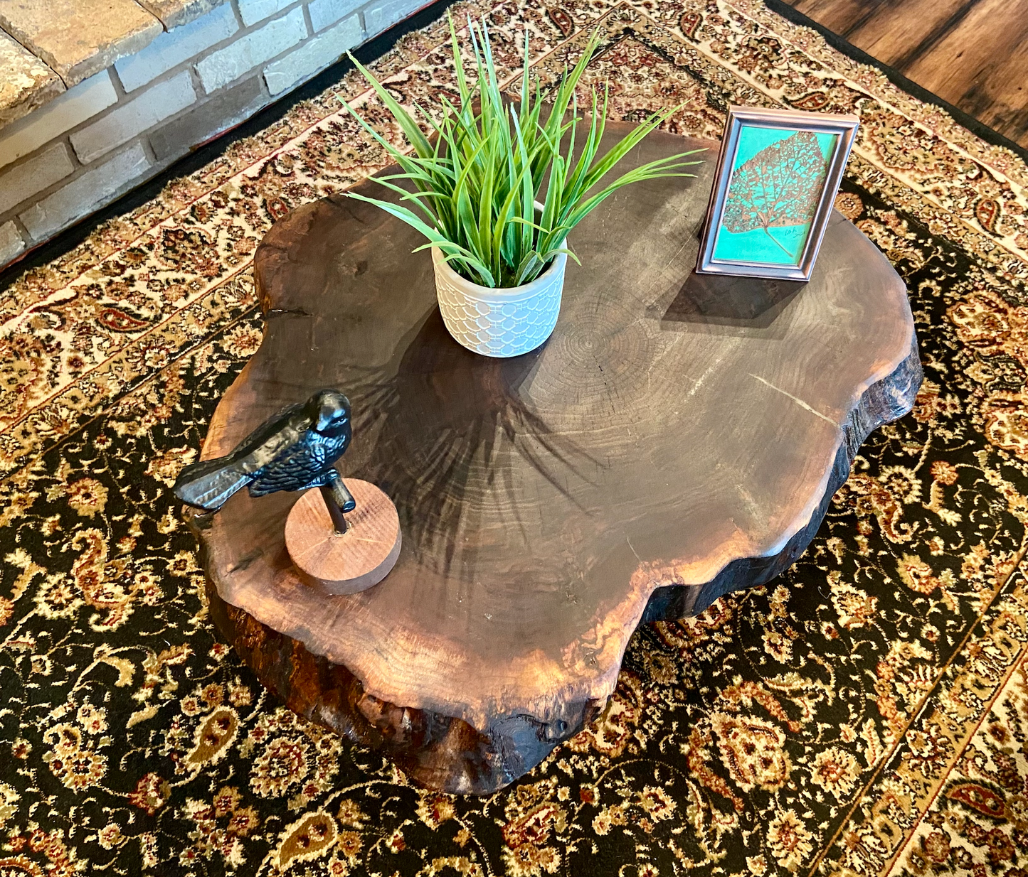 Petite Live Edge Walnut Round Coffee Table