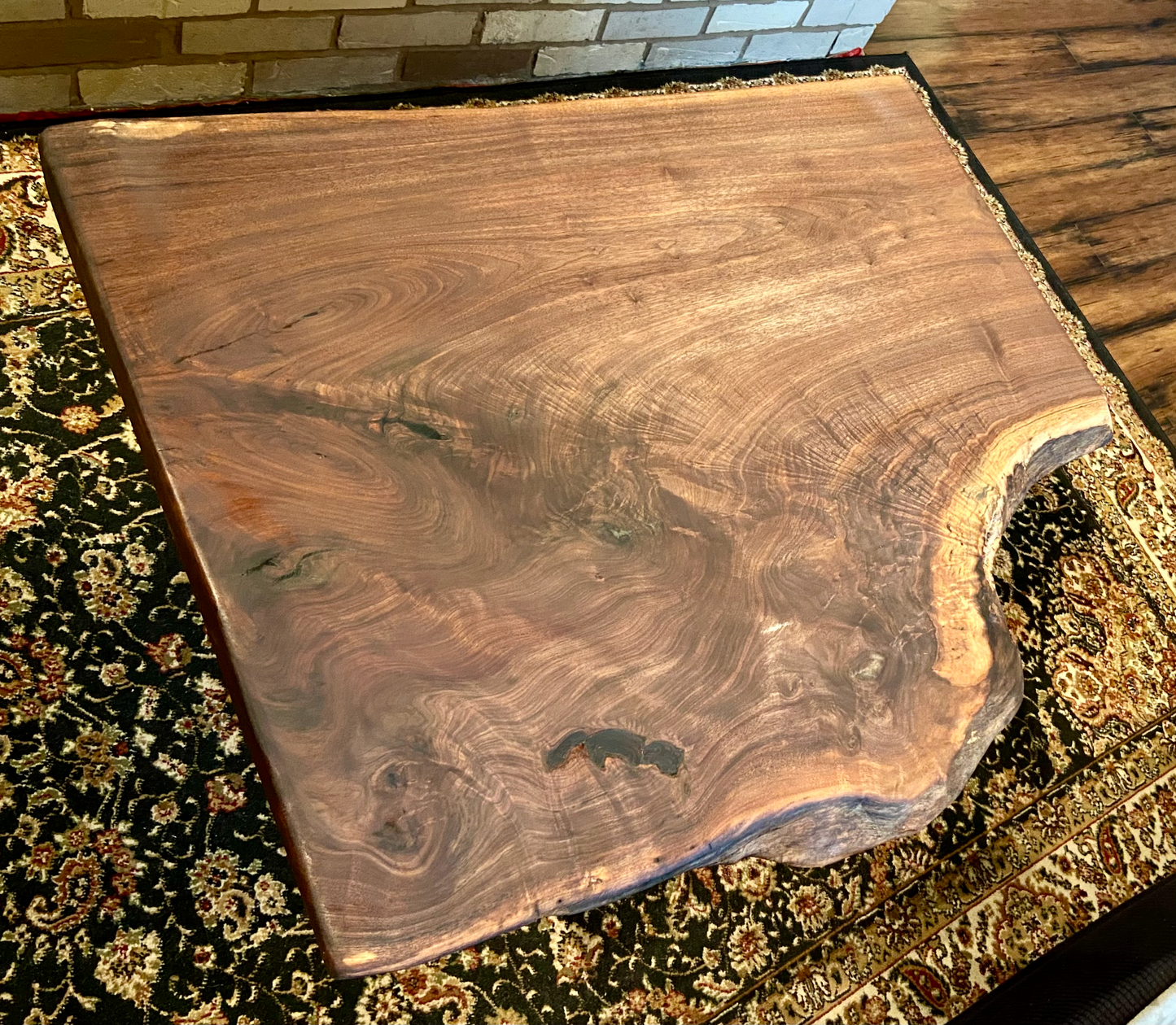 Wide Wavy Live Edge Walnut Coffee Table|Live Edge Wood Coffee Table|Live Edge Black Walnut Wood Table|Live Edge Rustic Wood Walnut Table