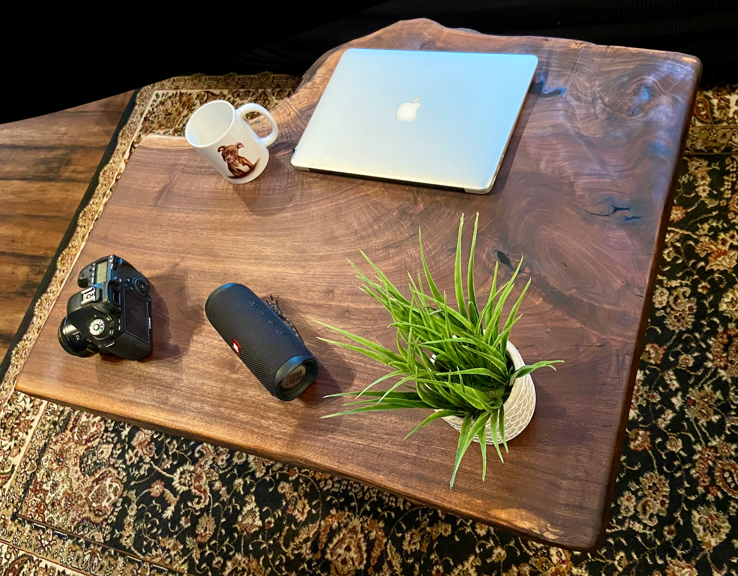 Wide Wavy Live Edge Walnut Coffee Table|Live Edge Wood Coffee Table|Live Edge Black Walnut Wood Table|Live Edge Rustic Wood Walnut Table