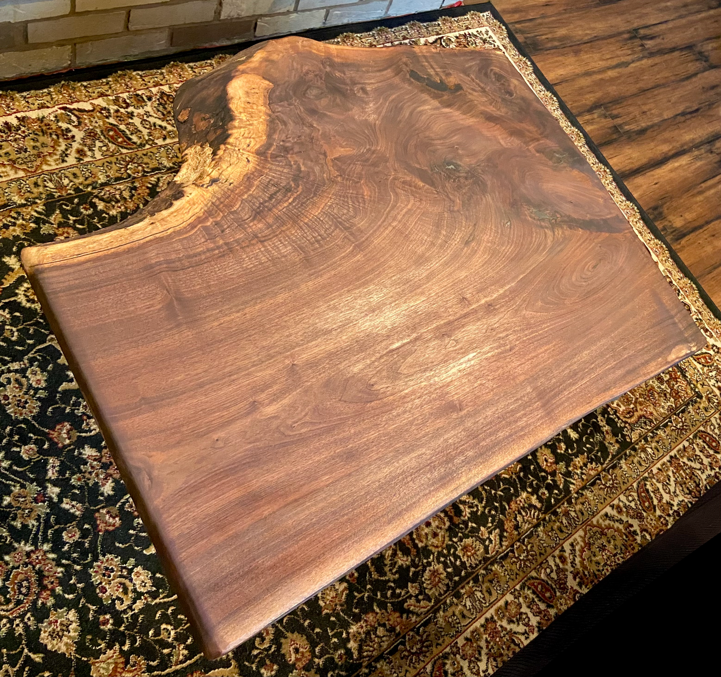 Wide Wavy Live Edge Walnut Coffee Table|Live Edge Wood Coffee Table|Live Edge Black Walnut Wood Table|Live Edge Rustic Wood Walnut Table