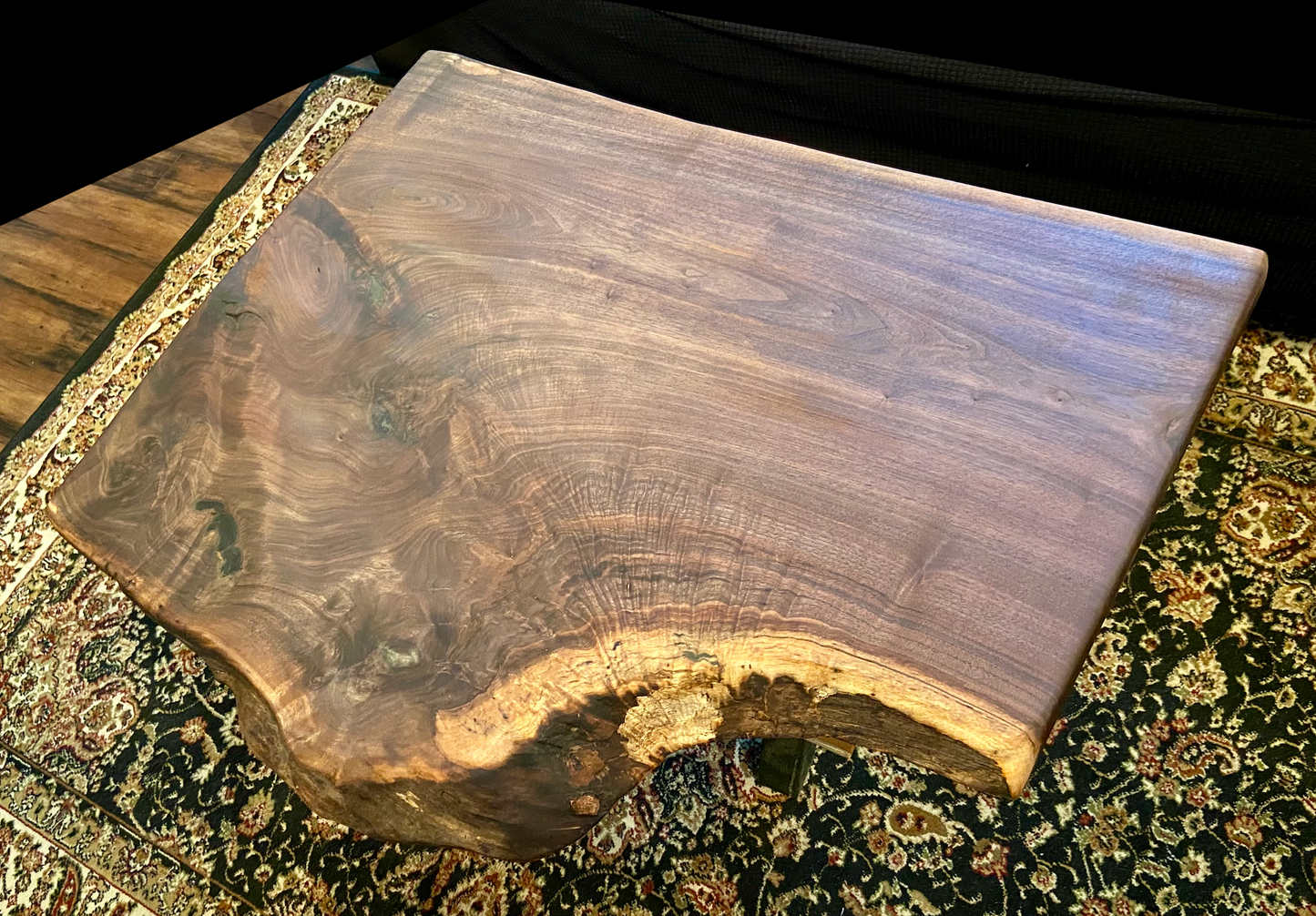 Wide Wavy Live Edge Walnut Coffee Table|Live Edge Wood Coffee Table|Live Edge Black Walnut Wood Table|Live Edge Rustic Wood Walnut Table