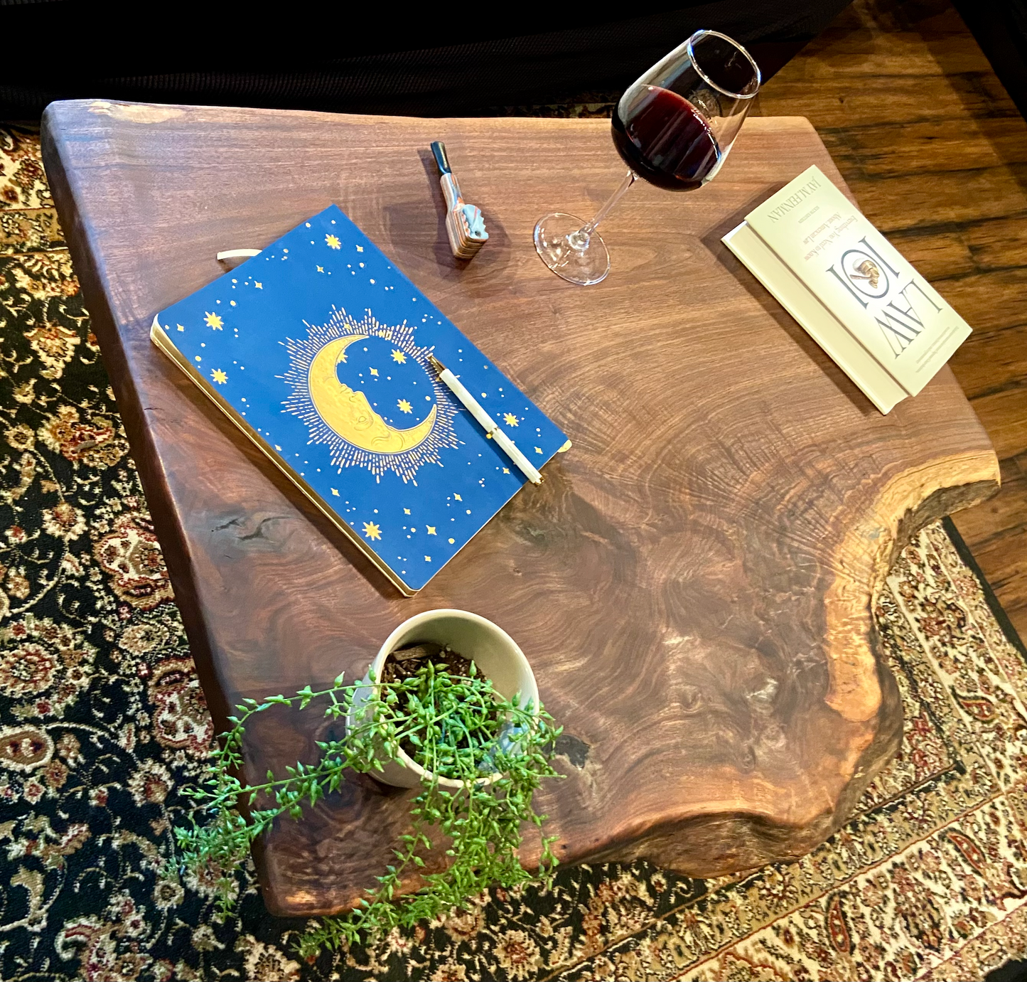 Wide Wavy Live Edge Walnut Coffee Table|Live Edge Wood Coffee Table|Live Edge Black Walnut Wood Table|Live Edge Rustic Wood Walnut Table