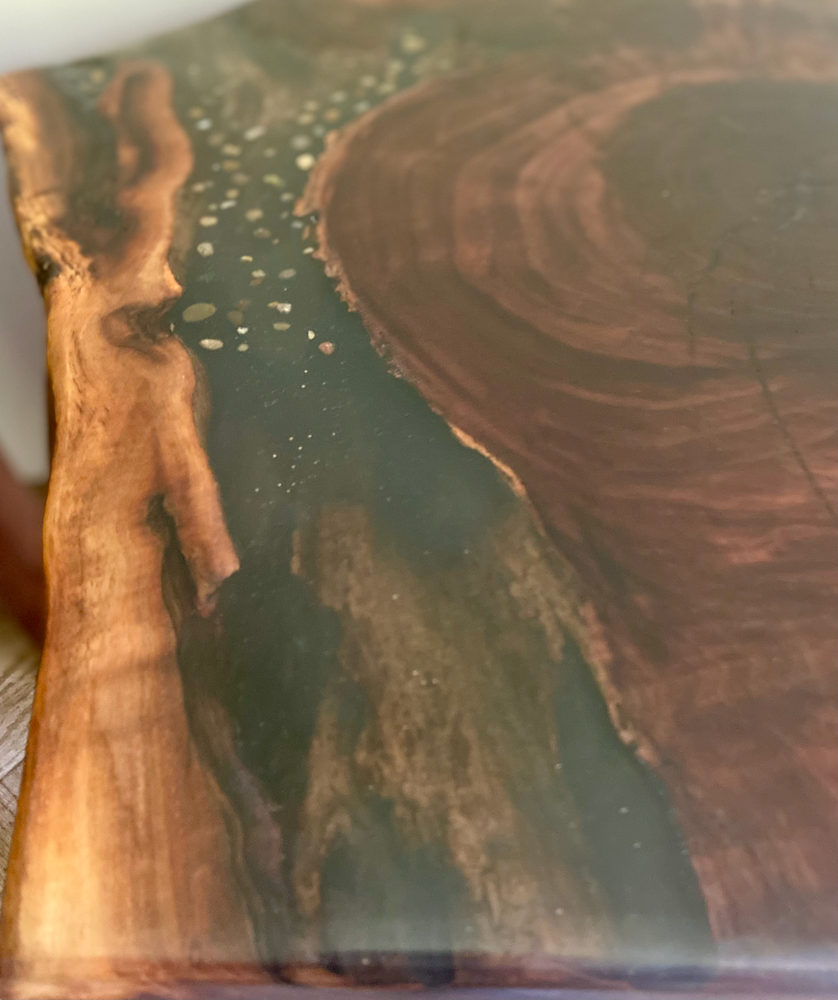 Live Edge Walnut End Tables from the same slab