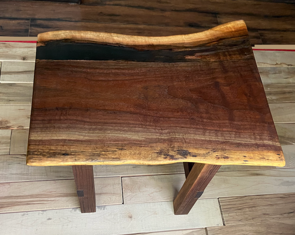 Live Edge Walnut End Tables from the same slab
