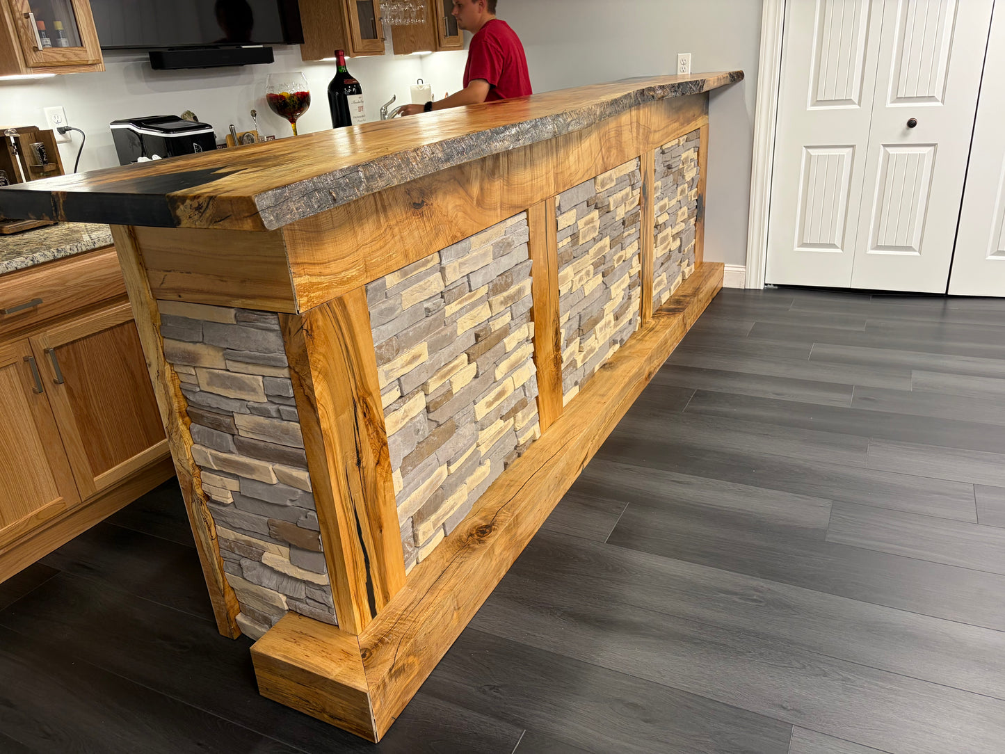 Matching Maple Bar Top and Trim
