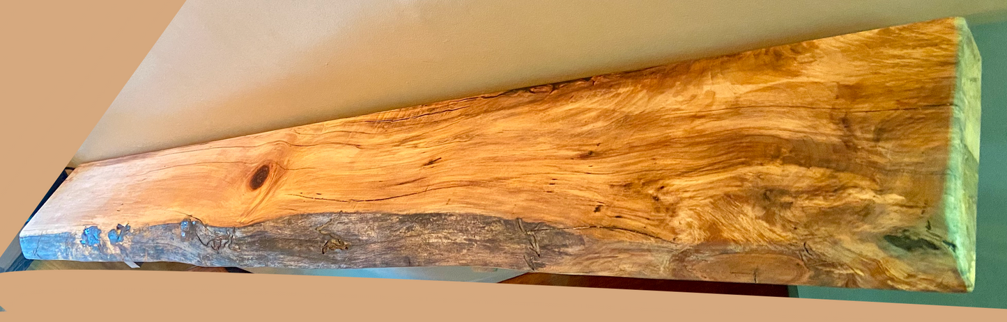 Minimalist Live Edge Maple Mantel