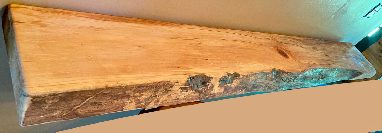 Minimalist Live Edge Maple Mantel