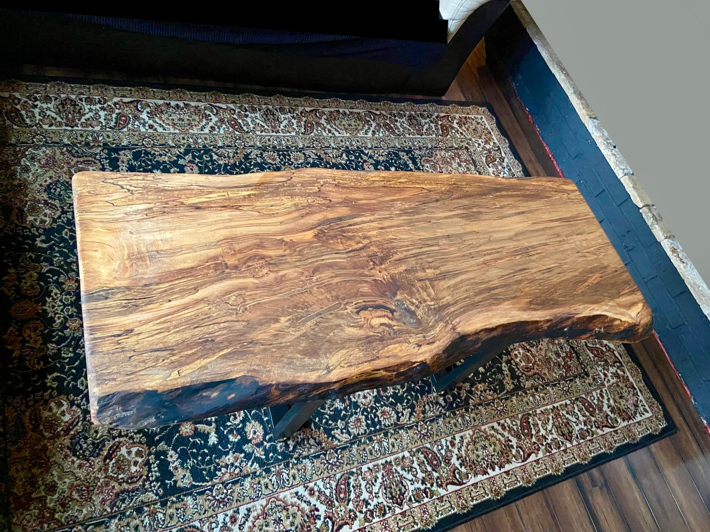 Large Ambrosia Wormy Maple Live Edge Coffee Table|Live Edge Spalted Maple Coffee Table|Live Edge Maple Wood Coffee Table|Live Edge Table