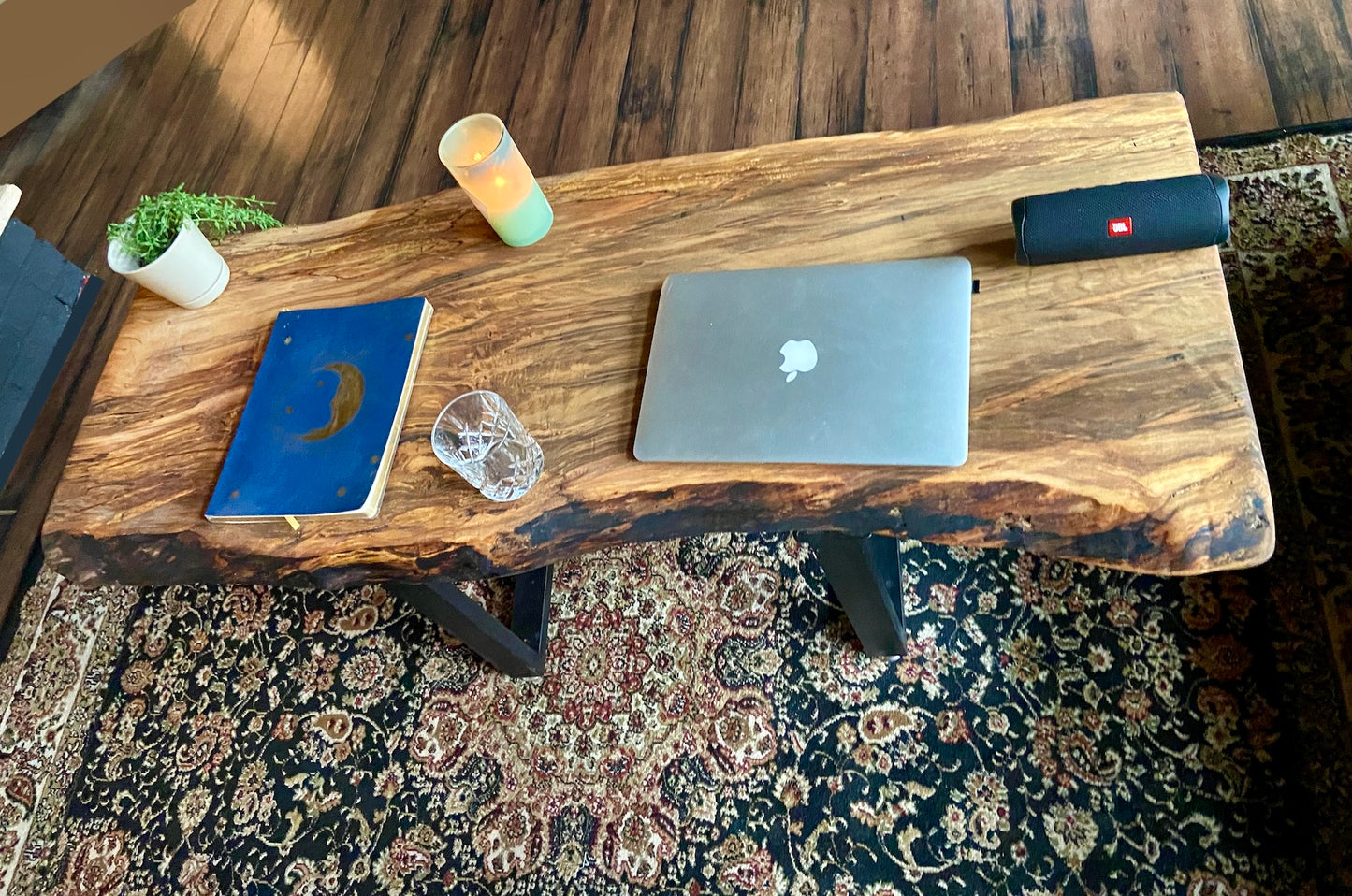 Large Ambrosia Wormy Maple Live Edge Coffee Table|Live Edge Spalted Maple Coffee Table|Live Edge Maple Wood Coffee Table|Live Edge Table