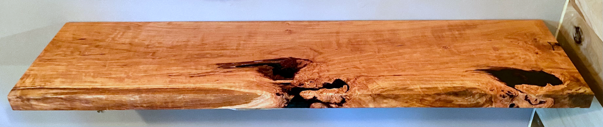 Straight Edge Cherry Wood Kitchen Floating Shelf|Dimensional Cherry Bathroom Shelf|Floating Bookshelf|Wood Display Shelf|Bathroom Shelf