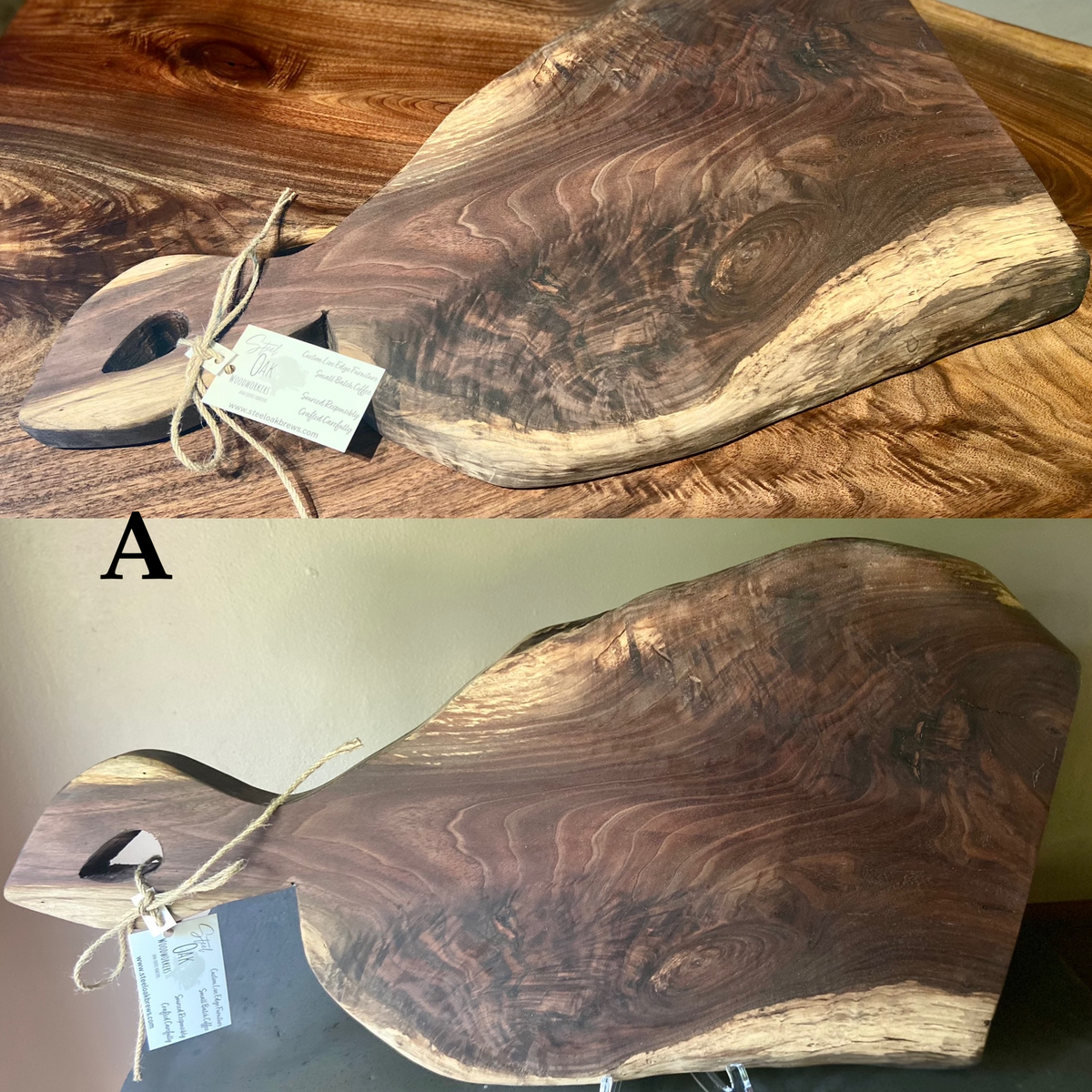 BORDEAUX - Live Edge Charcuterie Boards, Live Edge Serving Boards with Handles, Cheese Boards