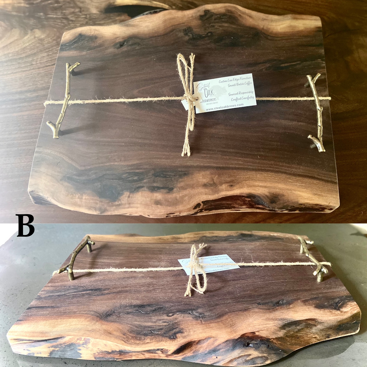 BORDEAUX - Live Edge Charcuterie Boards, Live Edge Serving Boards with Handles, Cheese Boards