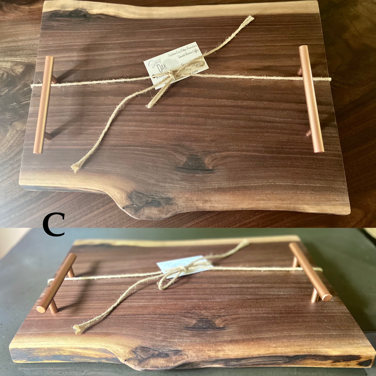 BORDEAUX - Live Edge Charcuterie Boards, Live Edge Serving Boards with Handles, Cheese Boards