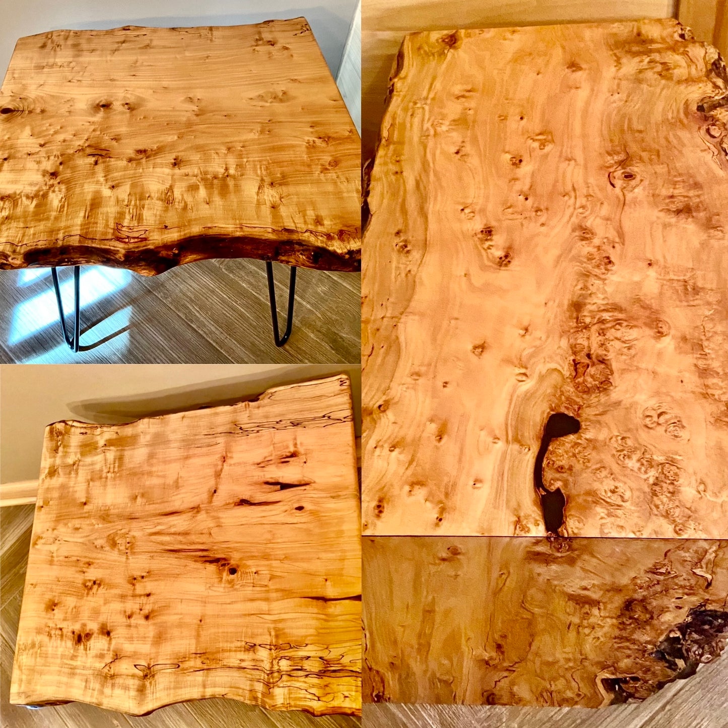 Waterfall Coffee Table with Matching Side Tables Set
