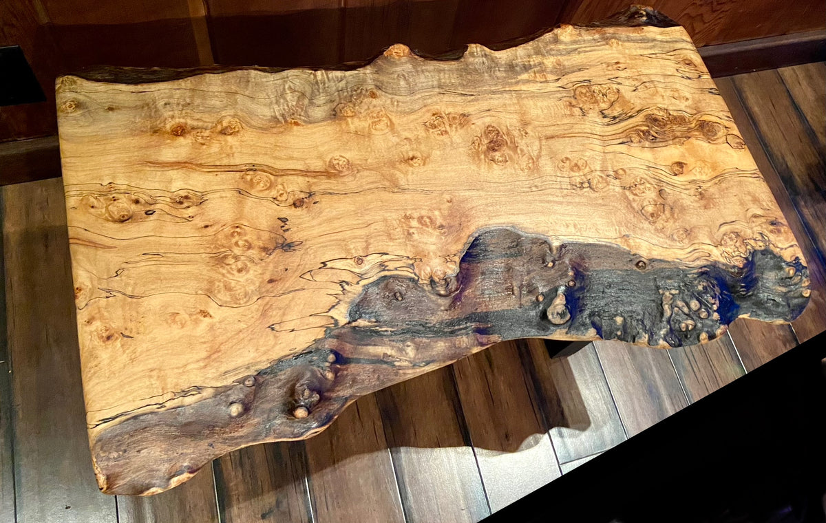 Gray and Blonde Bird's Eye Maple and Spalted Maple Coffee Table