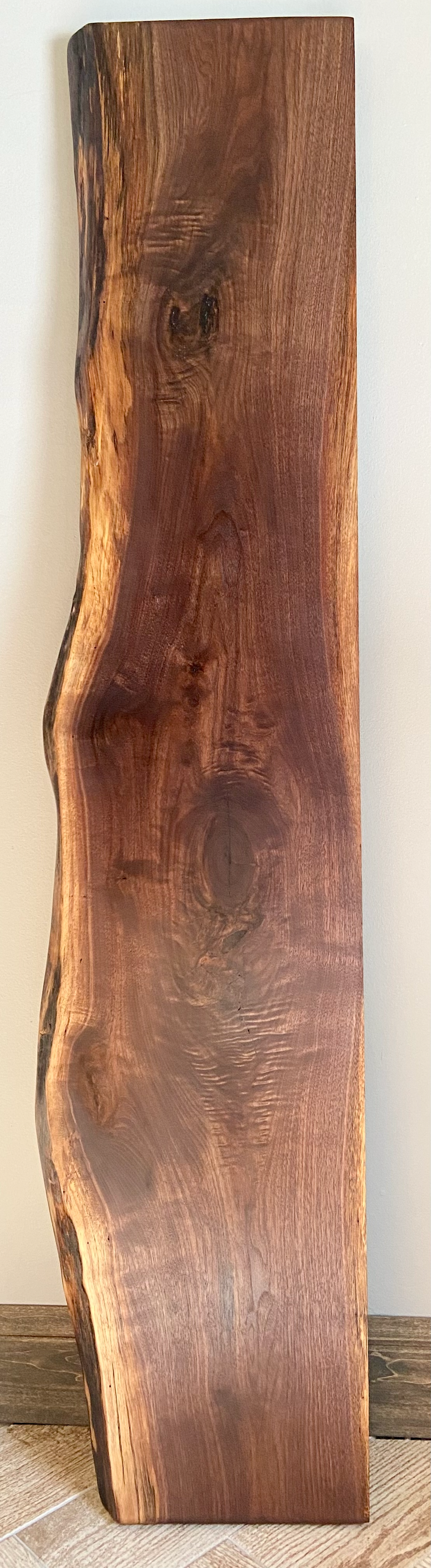 Live Edge Walnut Shelf and Pet Stand from the Same Slab