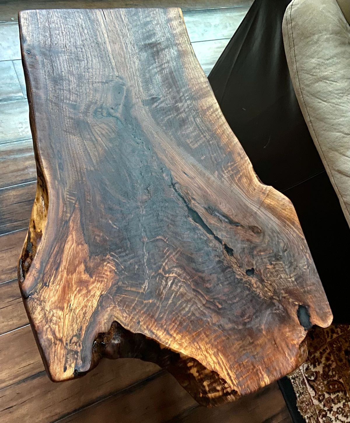 Natural Forked Live Edge Walnut Coffee Table*Natural Edge Walnut Coffee Table*Contemporary Rustic Raw Edge Walnut Coffee Table*Black Walnut