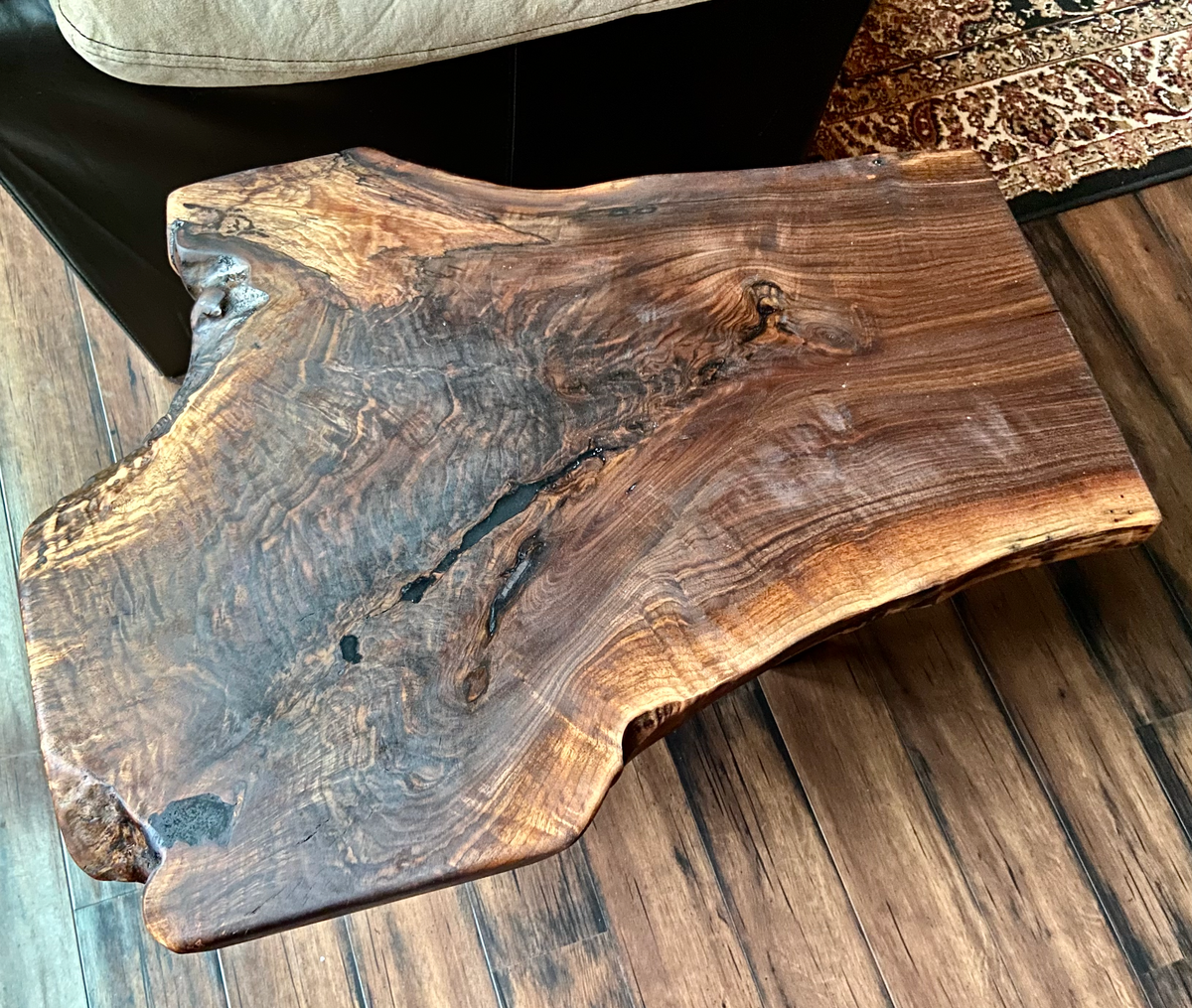 Natural Forked Live Edge Walnut Coffee Table*Natural Edge Walnut Coffee Table*Contemporary Rustic Raw Edge Walnut Coffee Table*Black Walnut