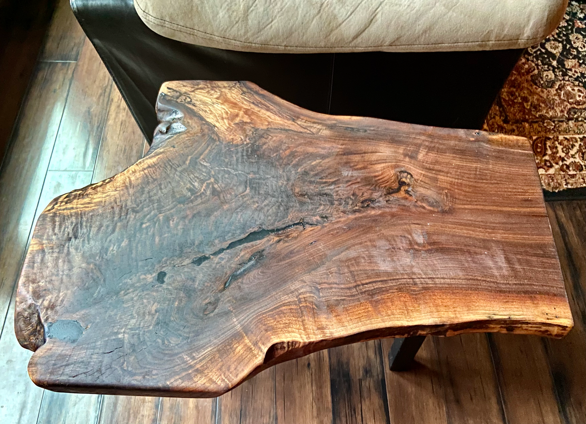 Natural Forked Live Edge Walnut Coffee Table*Natural Edge Walnut Coffee Table*Contemporary Rustic Raw Edge Walnut Coffee Table*Black Walnut