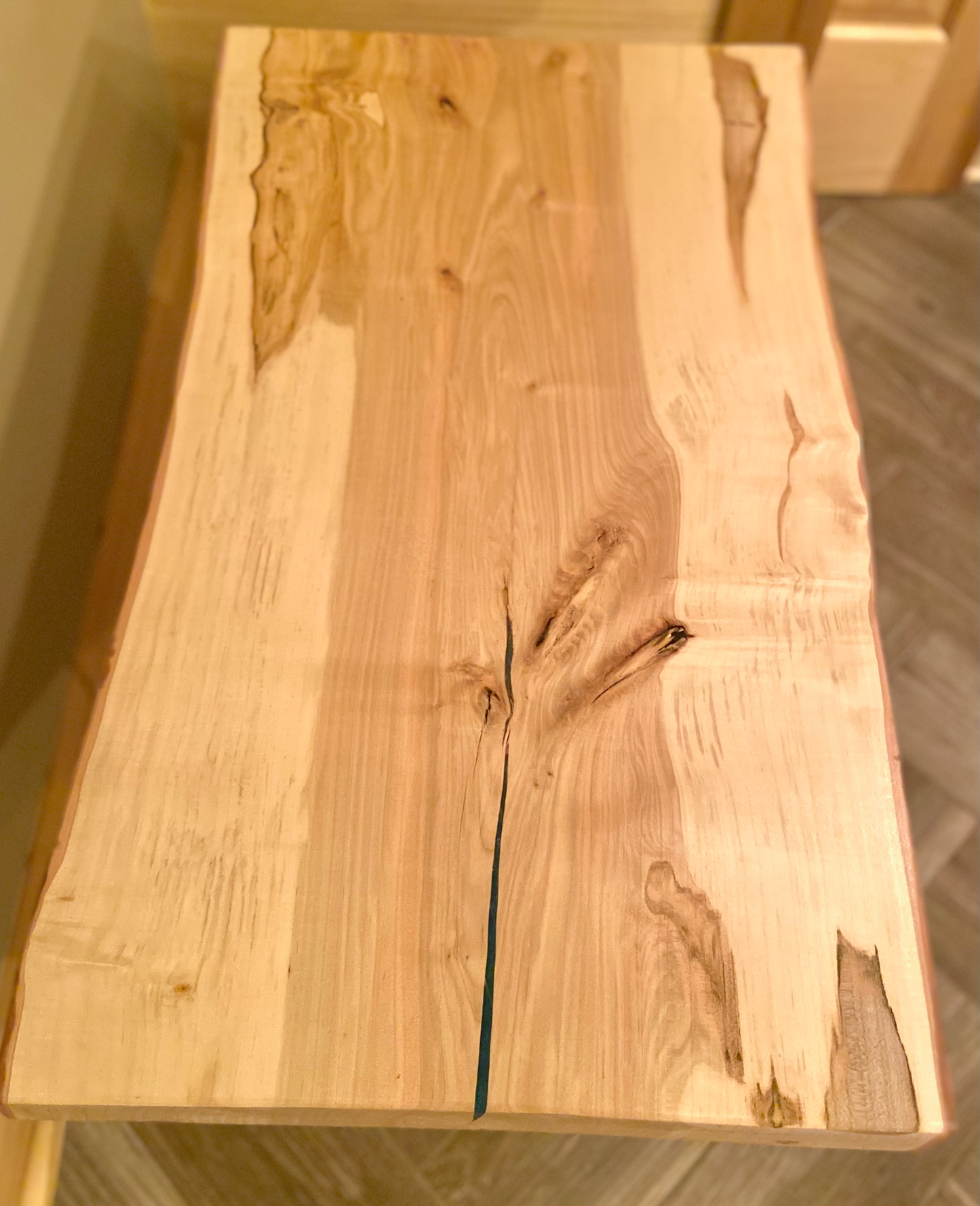 live edge ambrosia maple hardwood maple maple live edge lighter color wood coffee table or end table