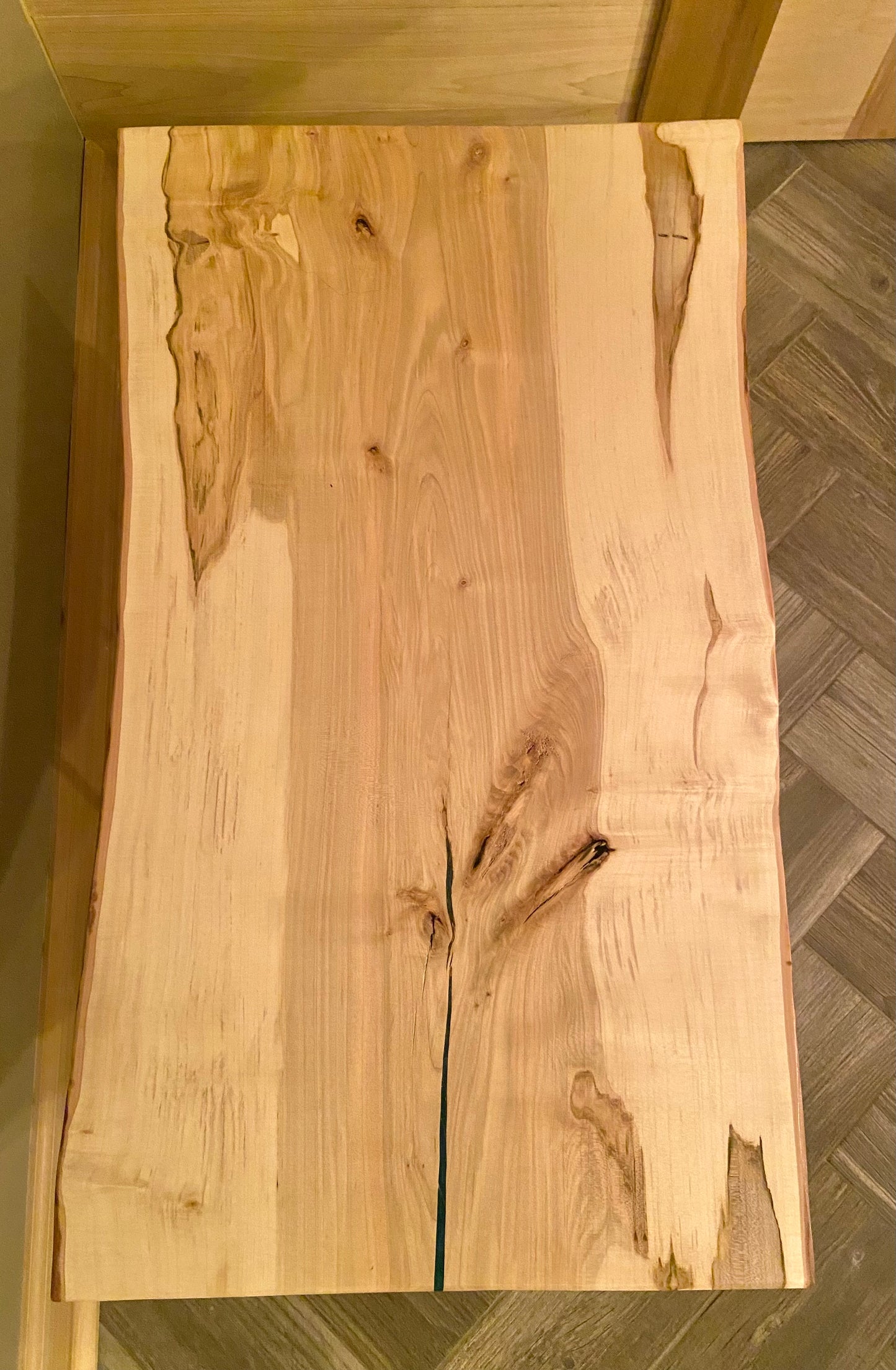live edge ambrosia maple hardwood maple maple live edge lighter color wood coffee table or end table