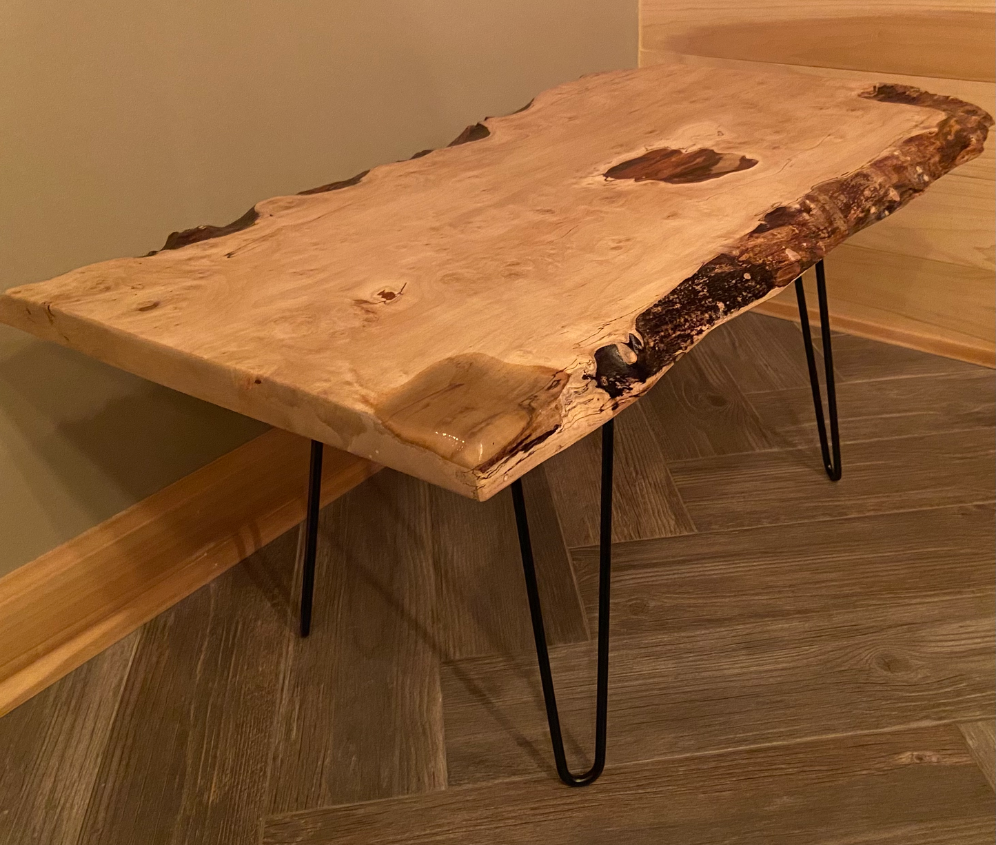 rustic rugged spalted maple live edge coffee table unique spalted maple coffee table spalted maple slab with burls