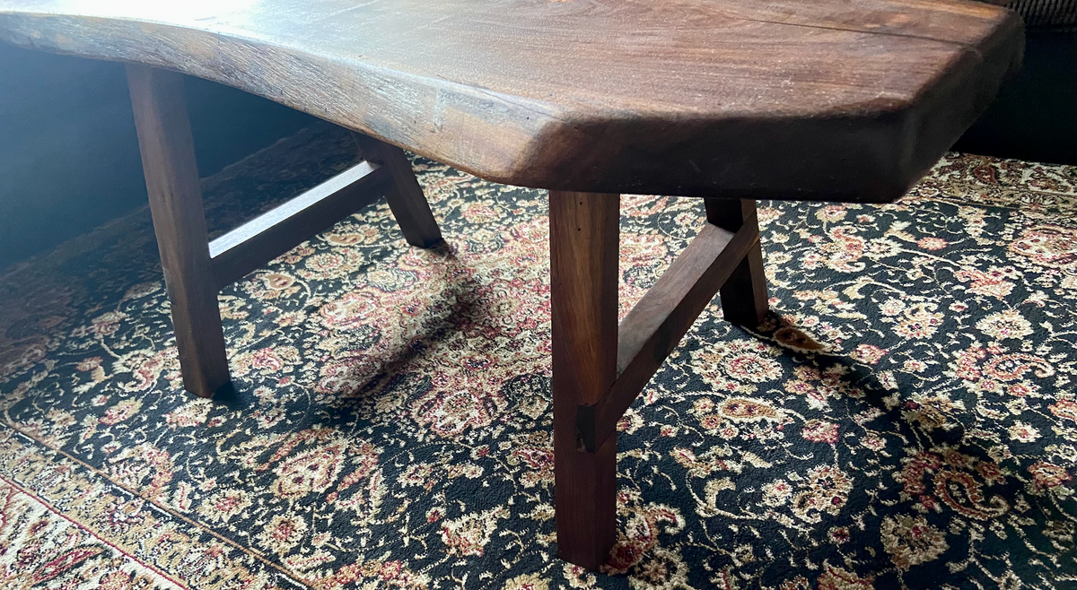 Forked Live Edge Black Walnut Wood Rustic Coffee Table