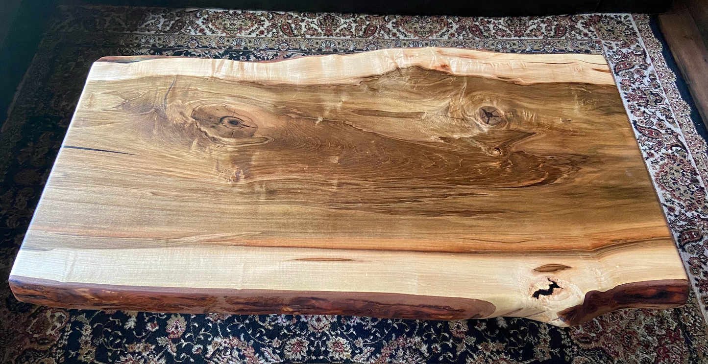 Figure Grade Live Edge Ambrosia Maple Coffee Table, Live Edge Wormy Maple Coffee Table, Live Edge Curly Maple Table, Natural Live Edge Table