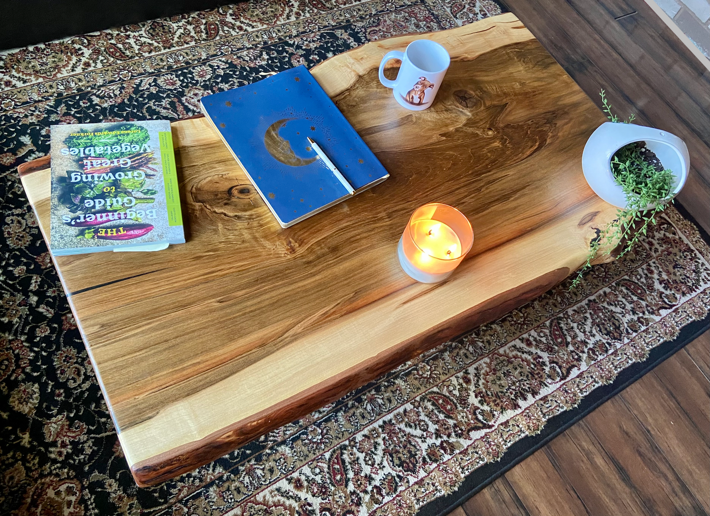 Figure Grade Live Edge Ambrosia Maple Coffee Table, Live Edge Wormy Maple Coffee Table, Live Edge Curly Maple Table, Natural Live Edge Table