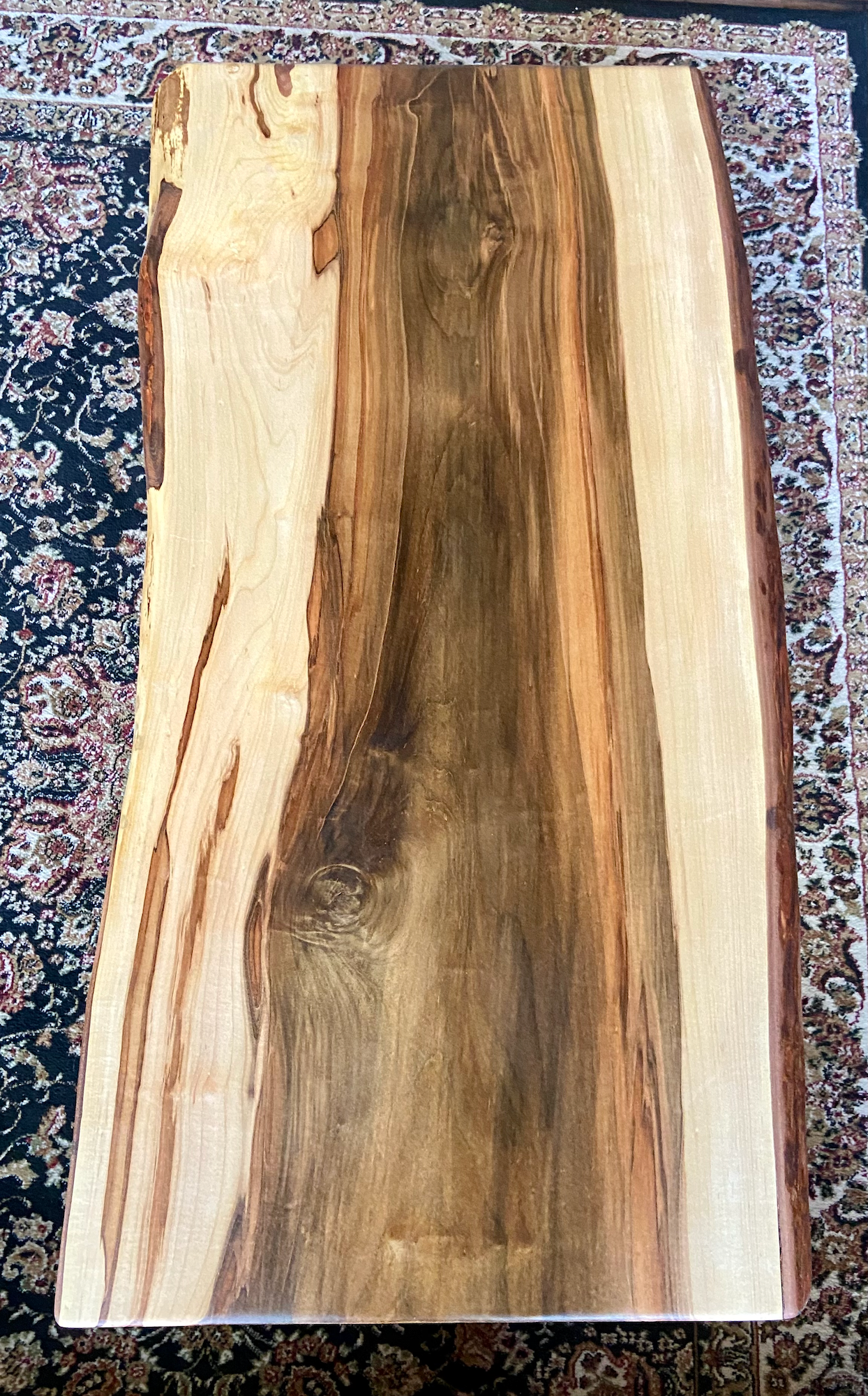 Figure Grade Live Edge Ambrosia Maple Coffee Table, Live Edge Wormy Maple Coffee Table, Live Edge Curly Maple Table, Natural Live Edge Table