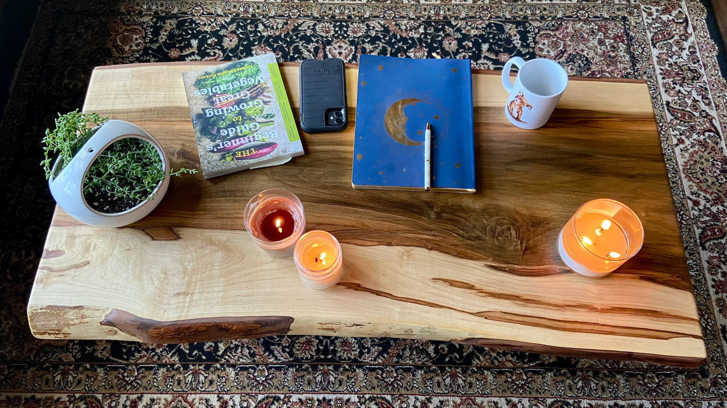 Resilient Live Edge Maple Coffee Table with Heavy Ambrosia