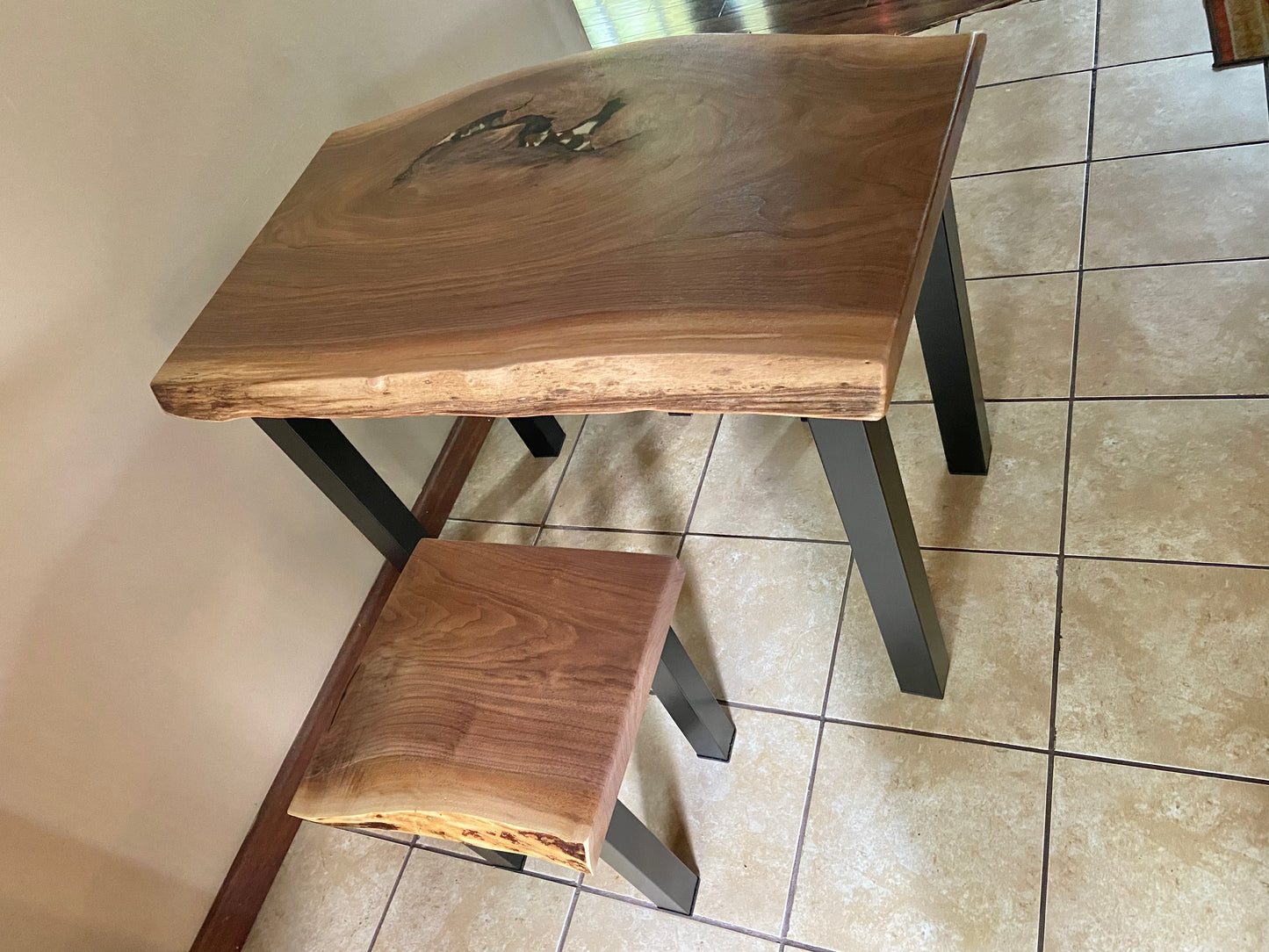 Sentimental Walnut Eat-In Table and Matching Chairs