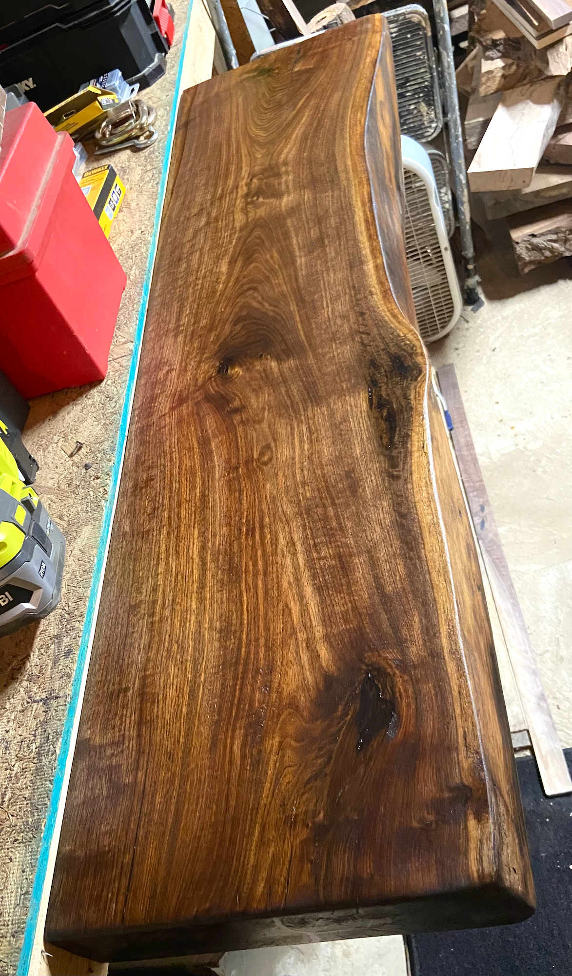Live Edge Walnut Floating Mantel