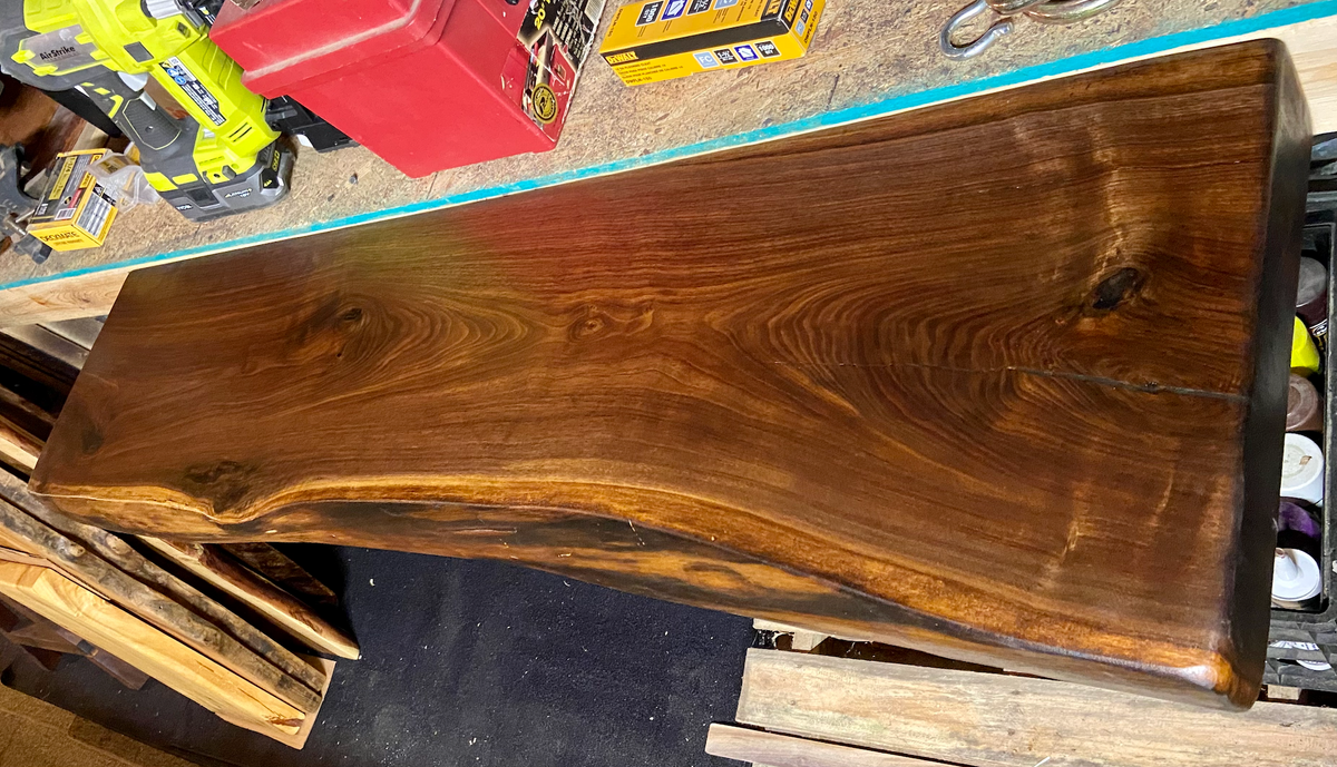 Live Edge Walnut Floating Mantel