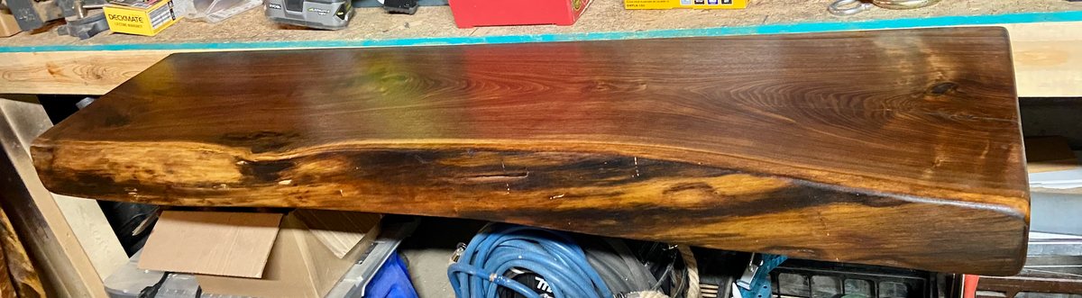 Live Edge Walnut Floating Mantel