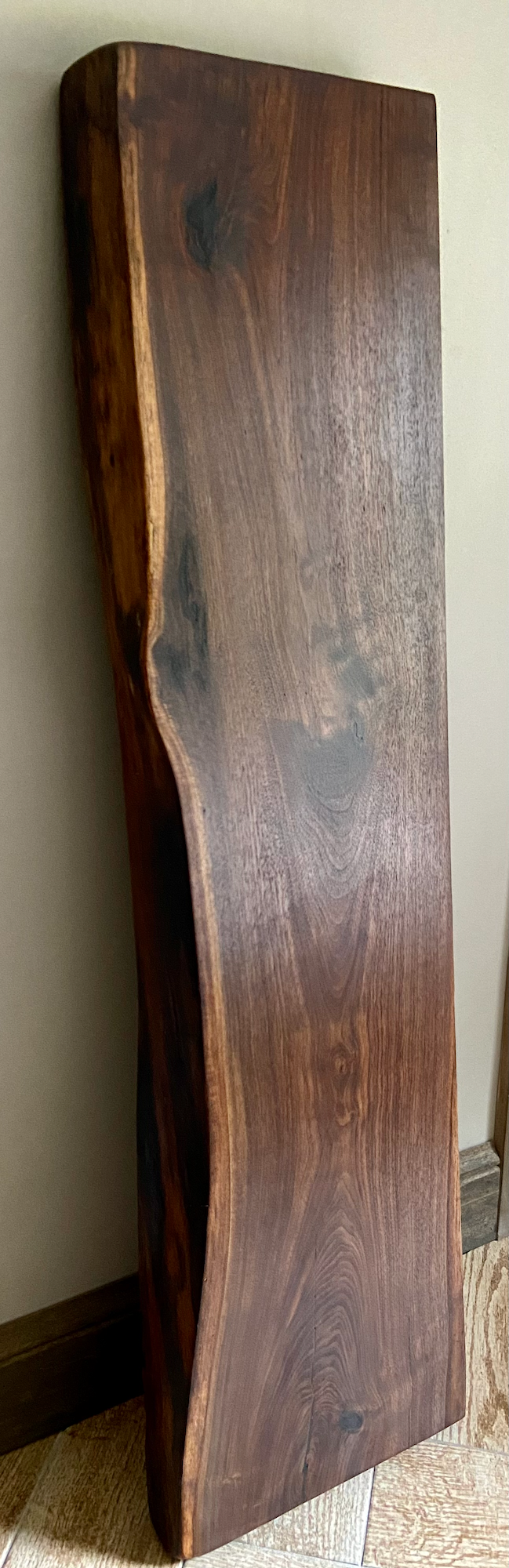 Live Edge Walnut Floating Mantel