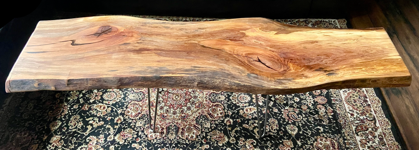 Long and Narrower Live Edge Sycamore Table, Natural Edge Sycamore Maple Table, Live Edge Sofa Table, Live Edge Console Table, Sycamore Maple