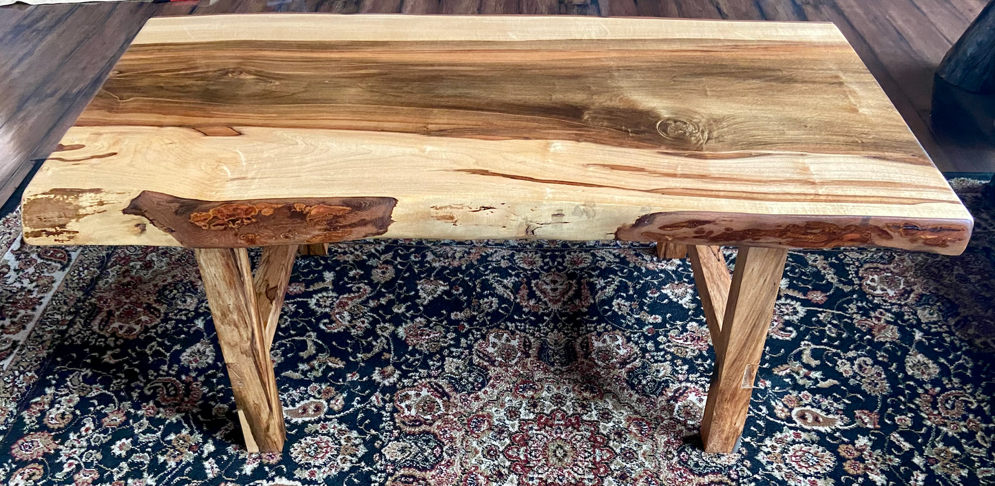 Resilient Live Edge Maple Coffee Table with Heavy Ambrosia