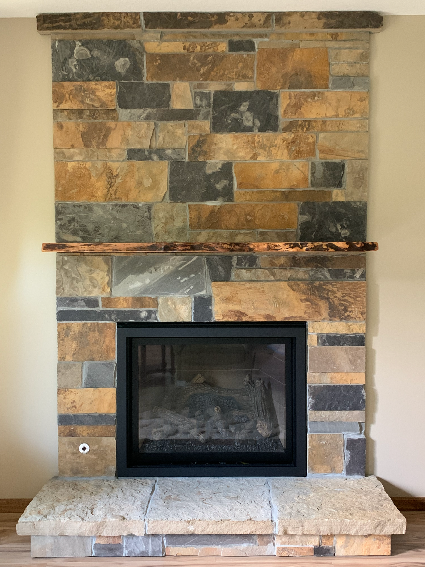 Custom Live Edge Floating Shelf Mantel