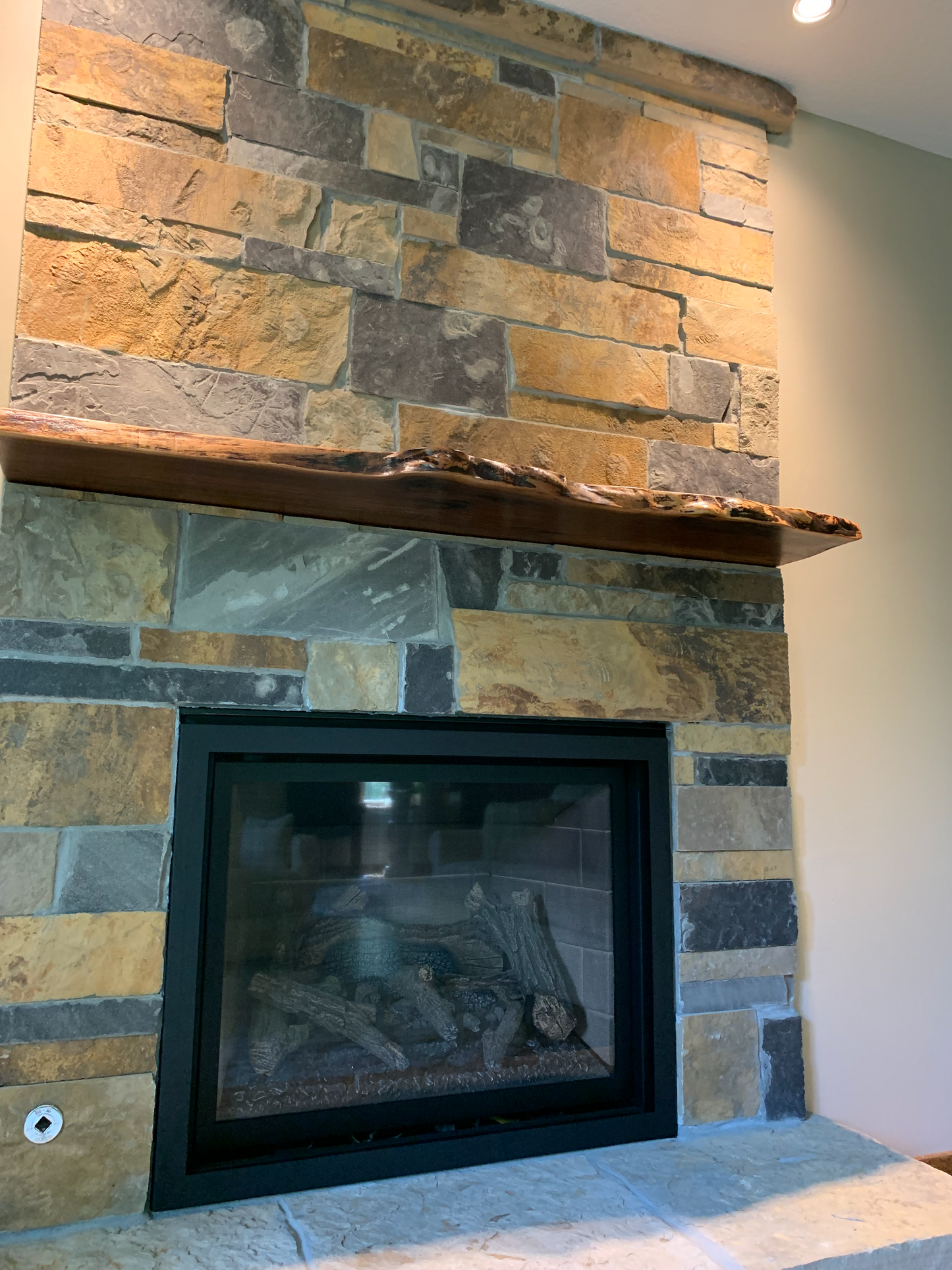 Custom Live Edge Floating Shelf Mantel