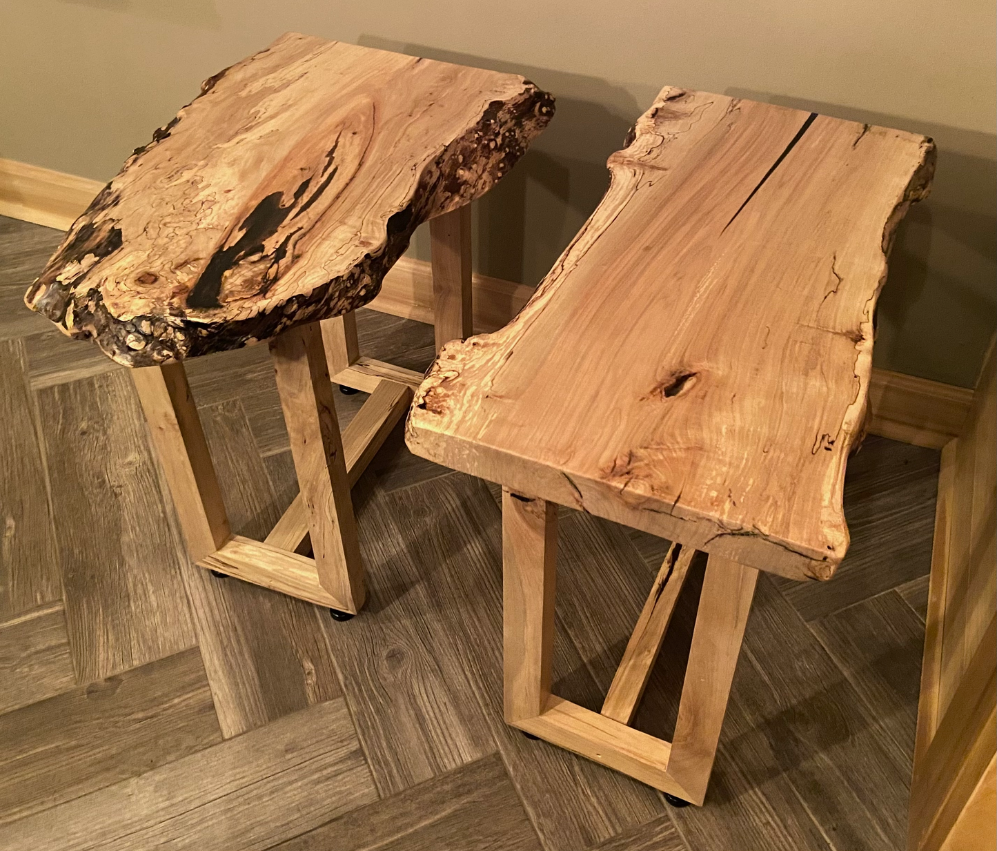 Spalted Maple End Tables Set (SOLD)