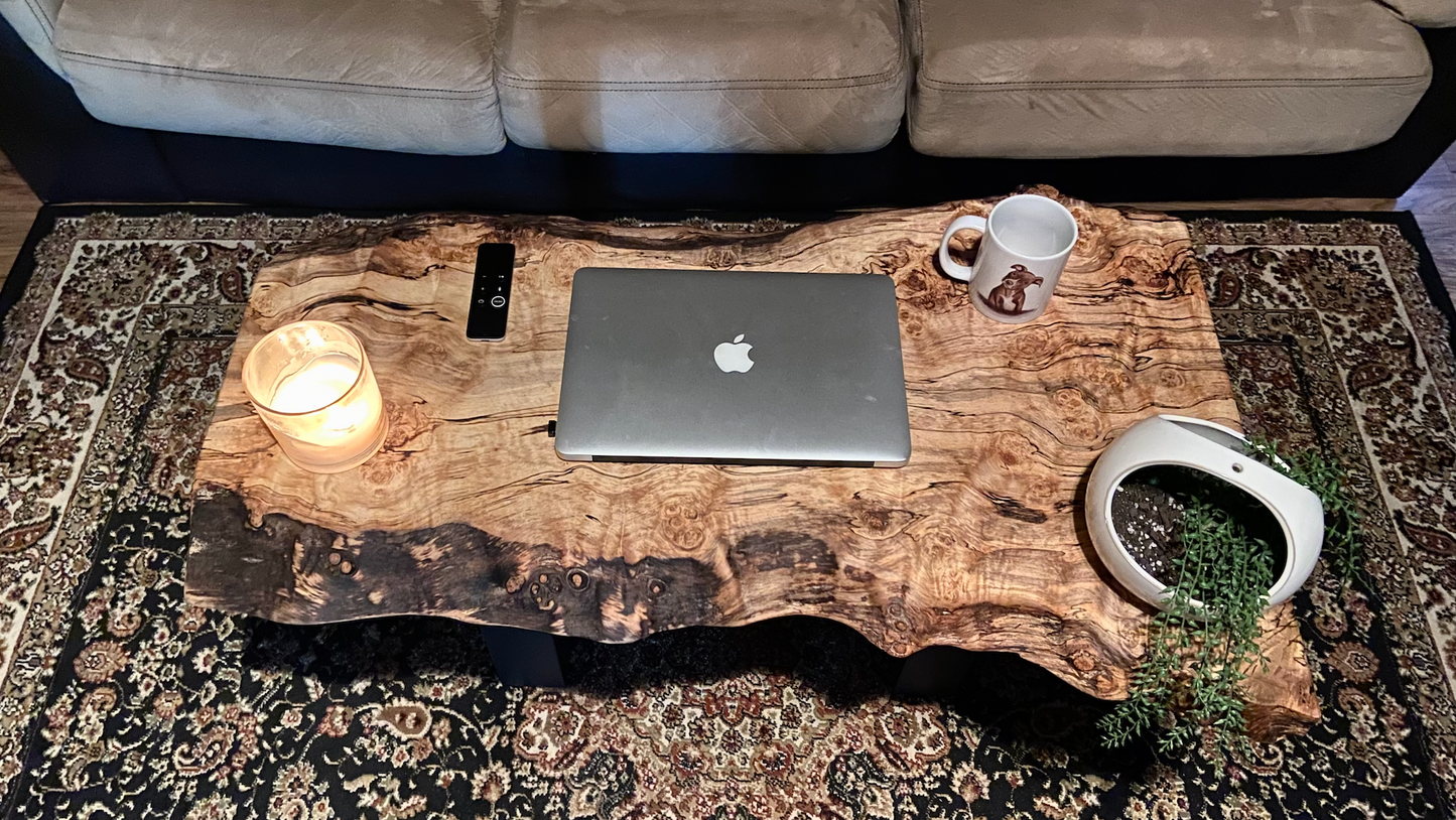 Unique Mid-Size Live Edge Spalted Maple Coffee Table - 36" x 20" (SOLD)
