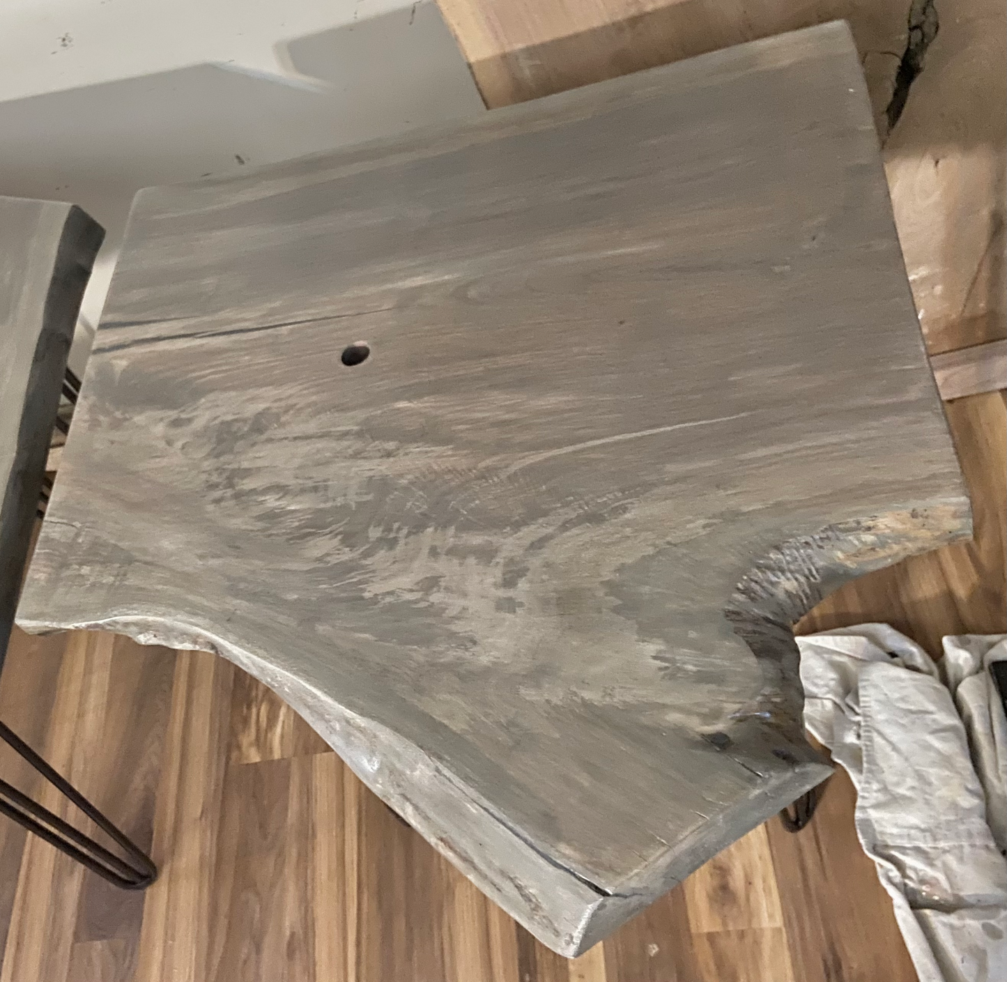 Gray Stained Large Walnut End Tables (SOLD)
