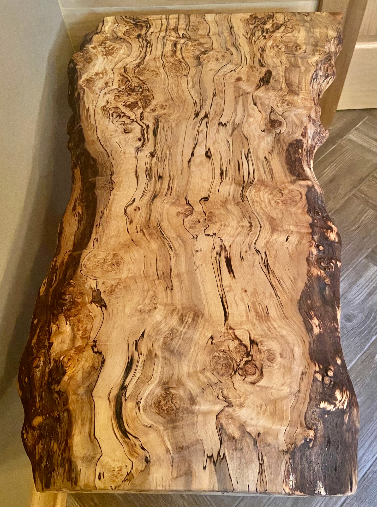 Unique Mid-Size Live Edge Spalted Maple Coffee Table - 36" x 20" (SOLD)