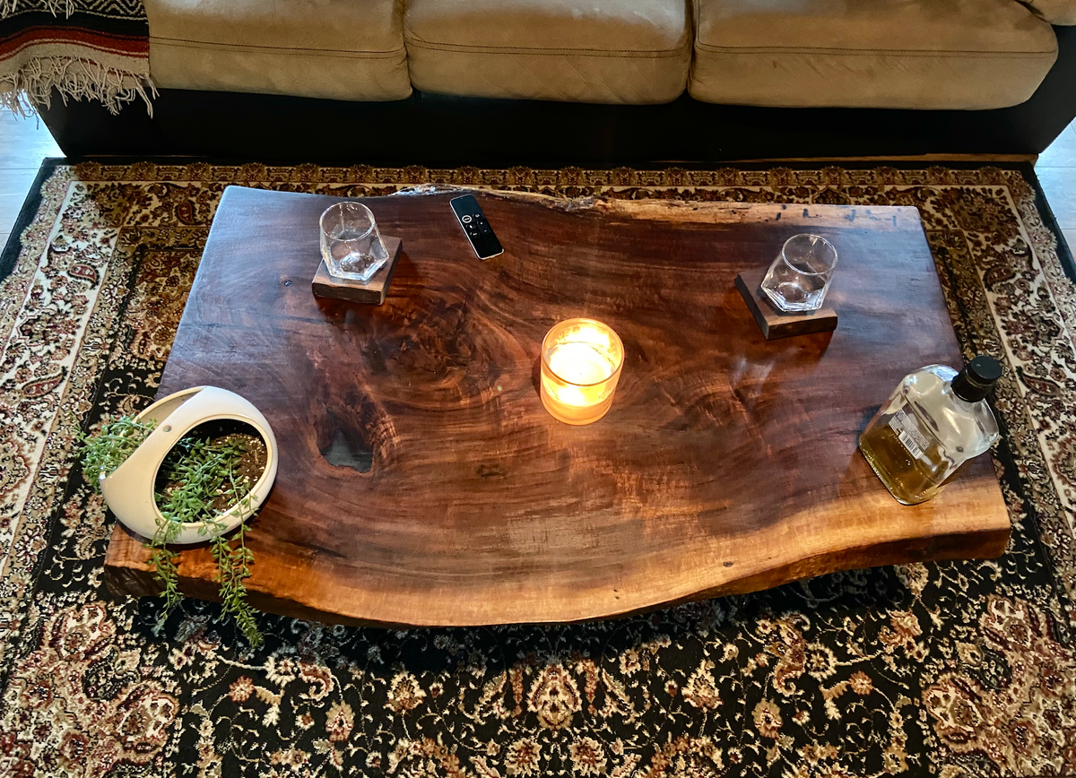 Larger Live Edge Walnut Coffee Table - 42" x 27" (SOLD)