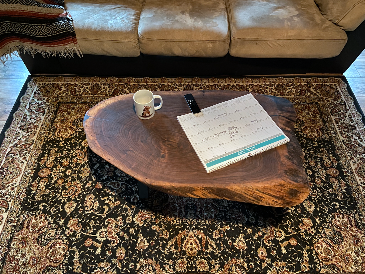 Mid-Size Round Unique Live Edge Black Walnut Table - 39" x 20" (SOLD)