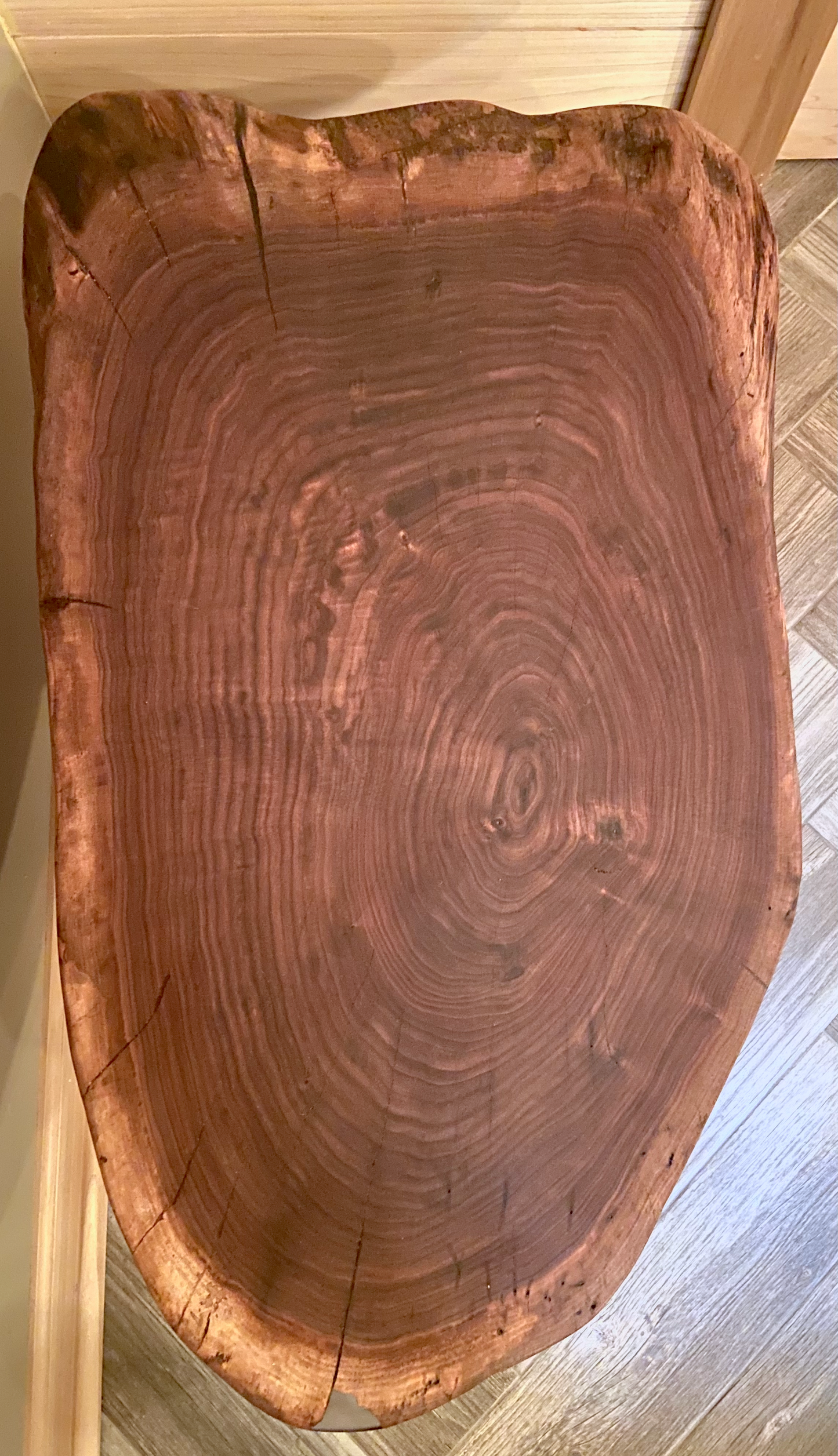 Mid-Size Round Unique Live Edge Black Walnut Table - 39" x 20" (SOLD)