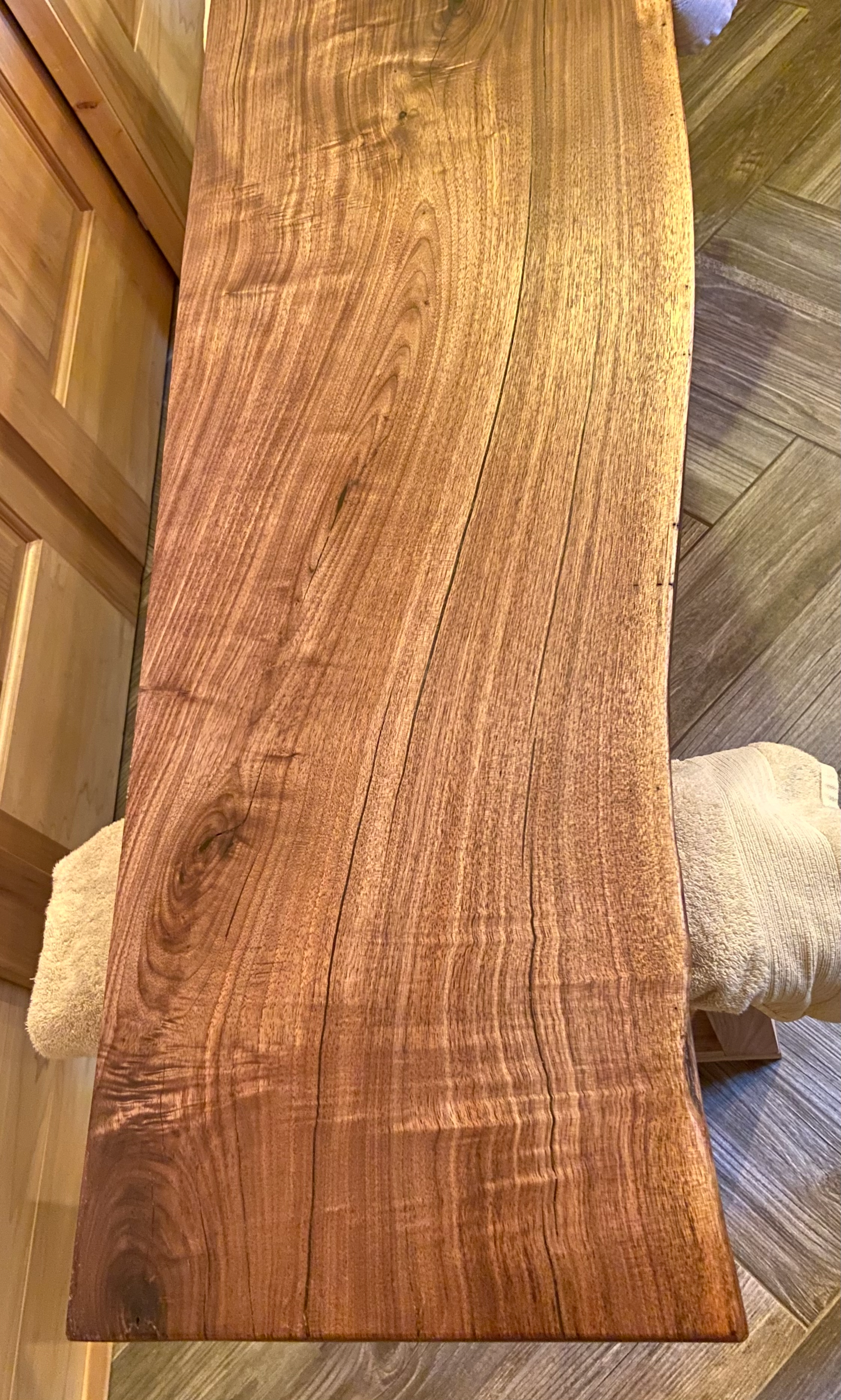 Custom Walnut Floating Mantel